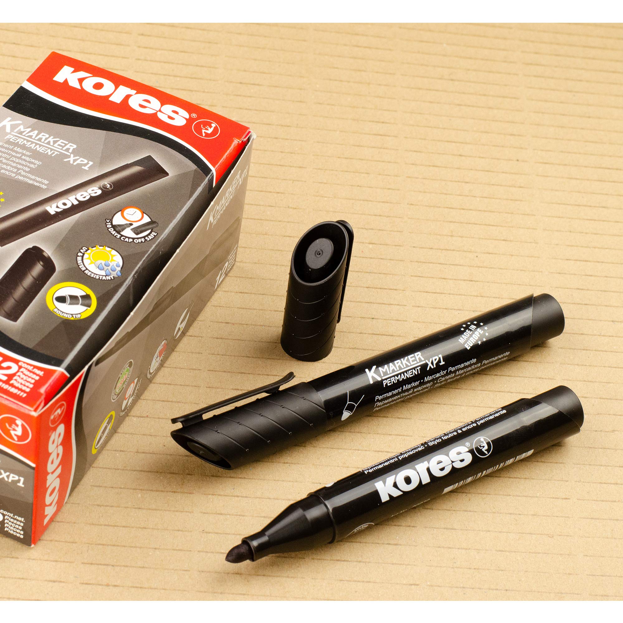 kores-k-marker-xp1-permanent-marker-schwarz-rundspitze-12-st-ck image 5