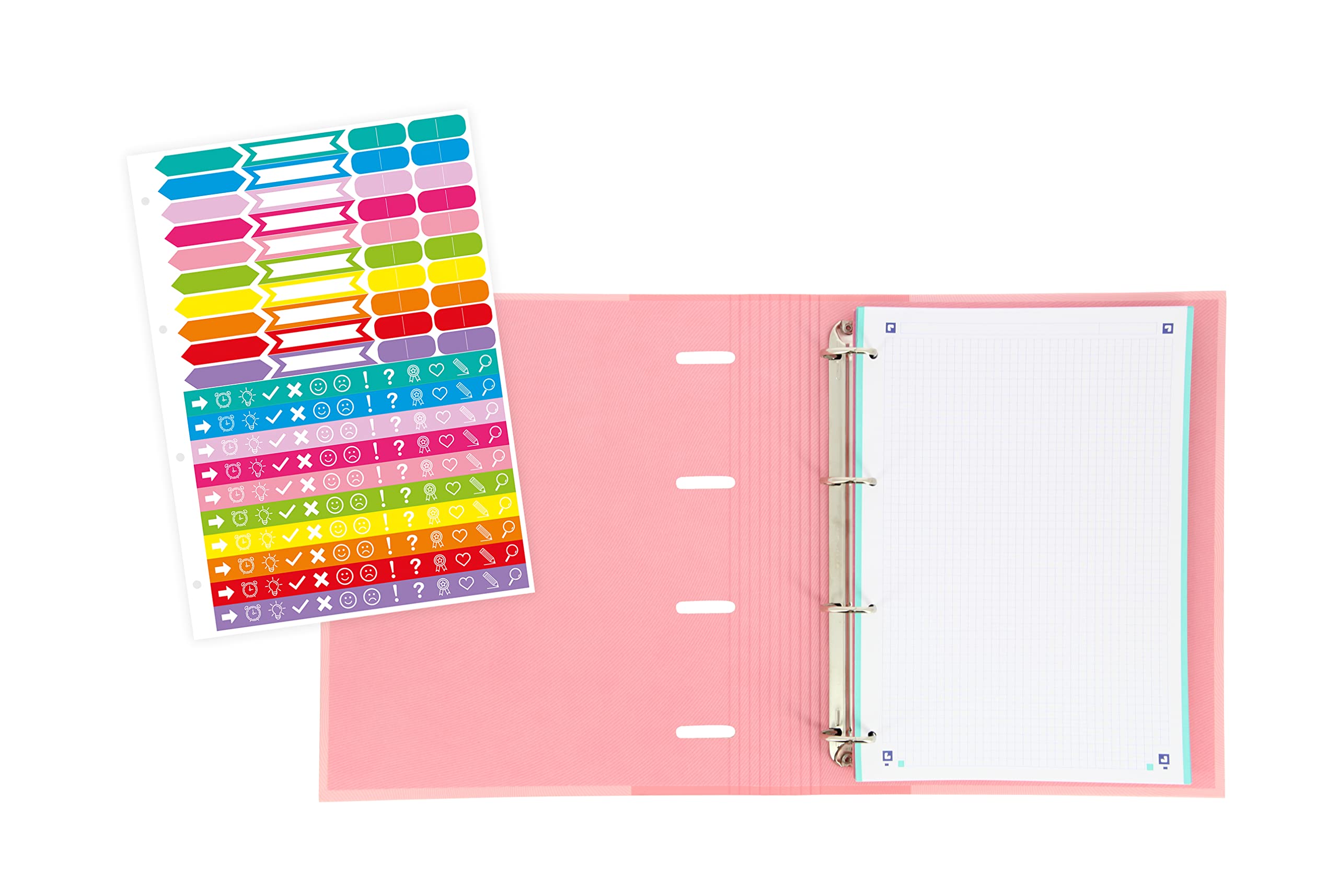 oxford-touch-ringordner-a4-4-ringe-hardcover-mit-gummiverschluss-rosa-flamingo image 2