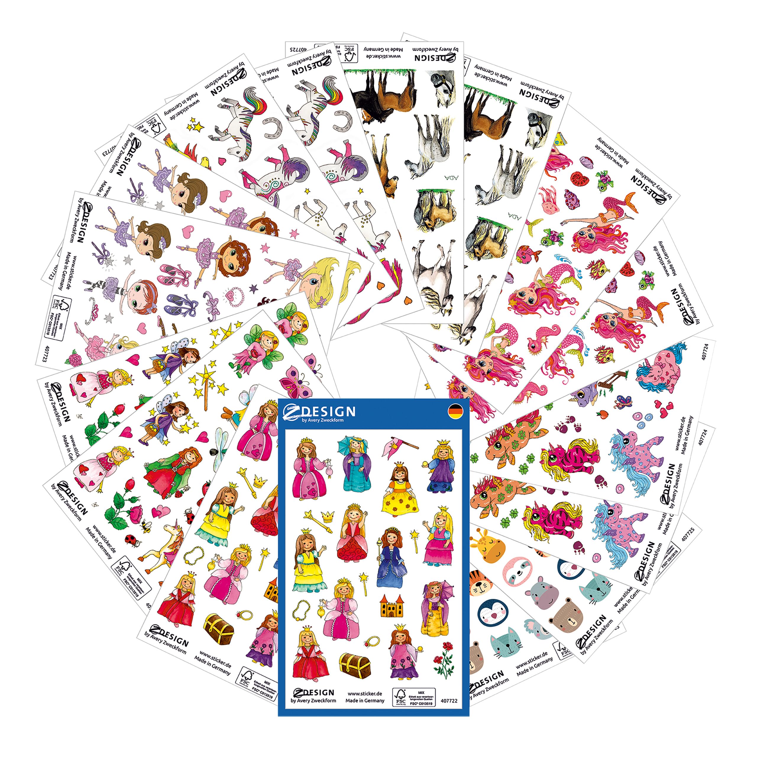 avery-zweckform-z-design-436-kinder-sticker-m-dchen-mix image 1