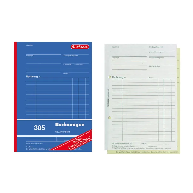 herlitz-305-rechnungs-buch-a5-2x40-blatt-selbstdurchschreibend image 1