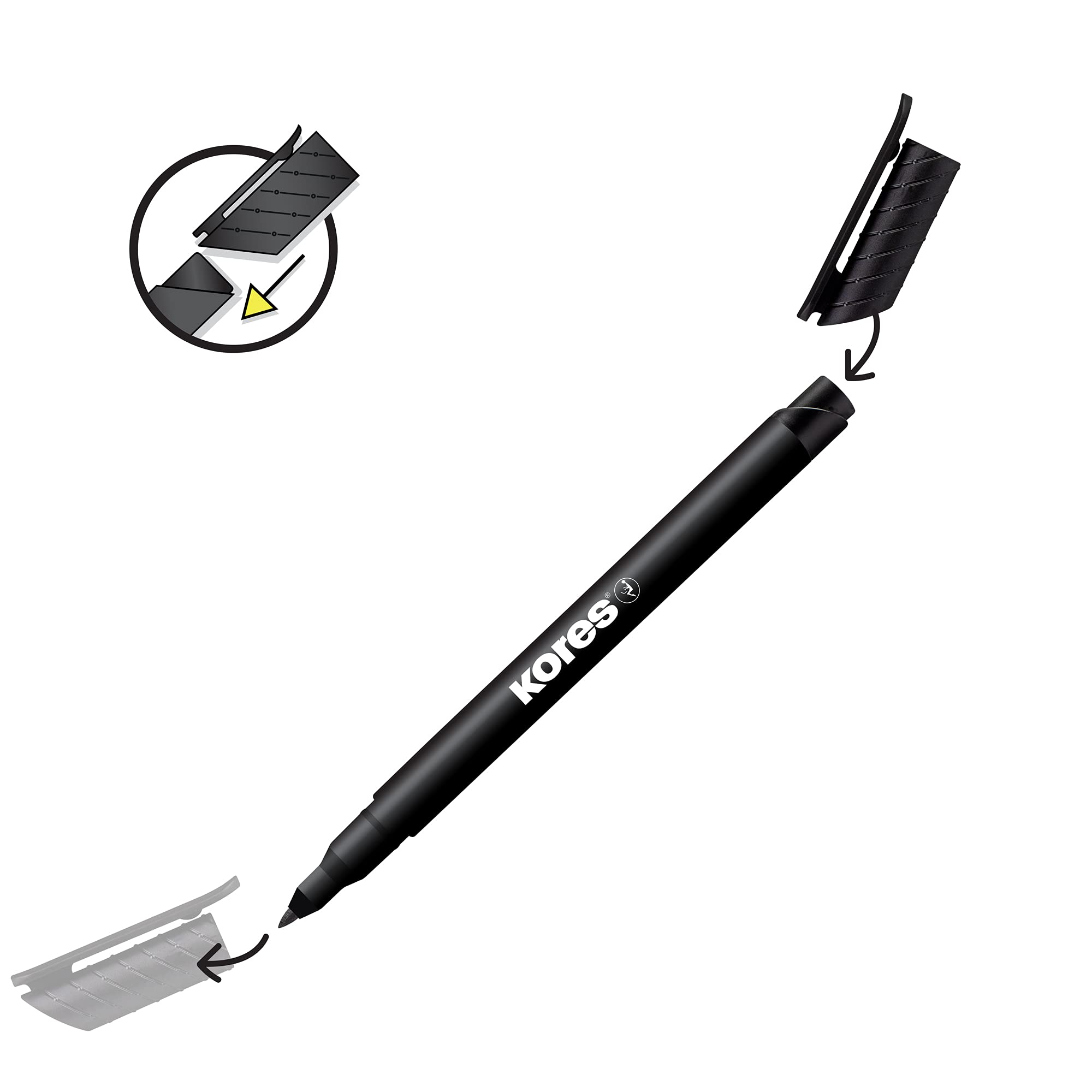 kores-k-marker-fine-m-permanentmarker-schwarz-12er-pack-d-nne-spitze image 6