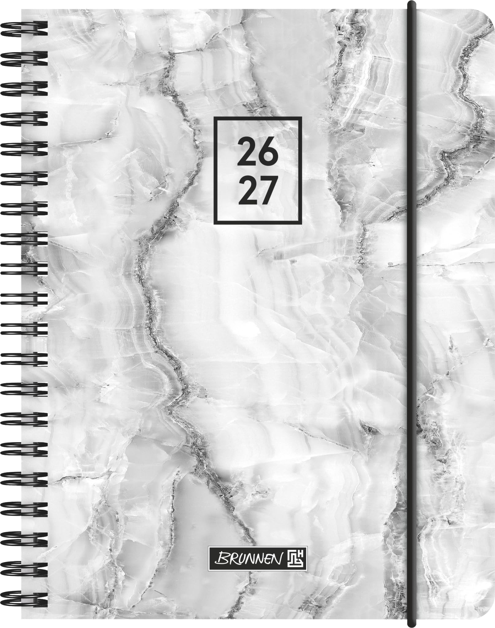 brunnen-sch-lerkalender-2026-2027-grey-marble-a6-kunststoff-2-seiten-1-woche image 1