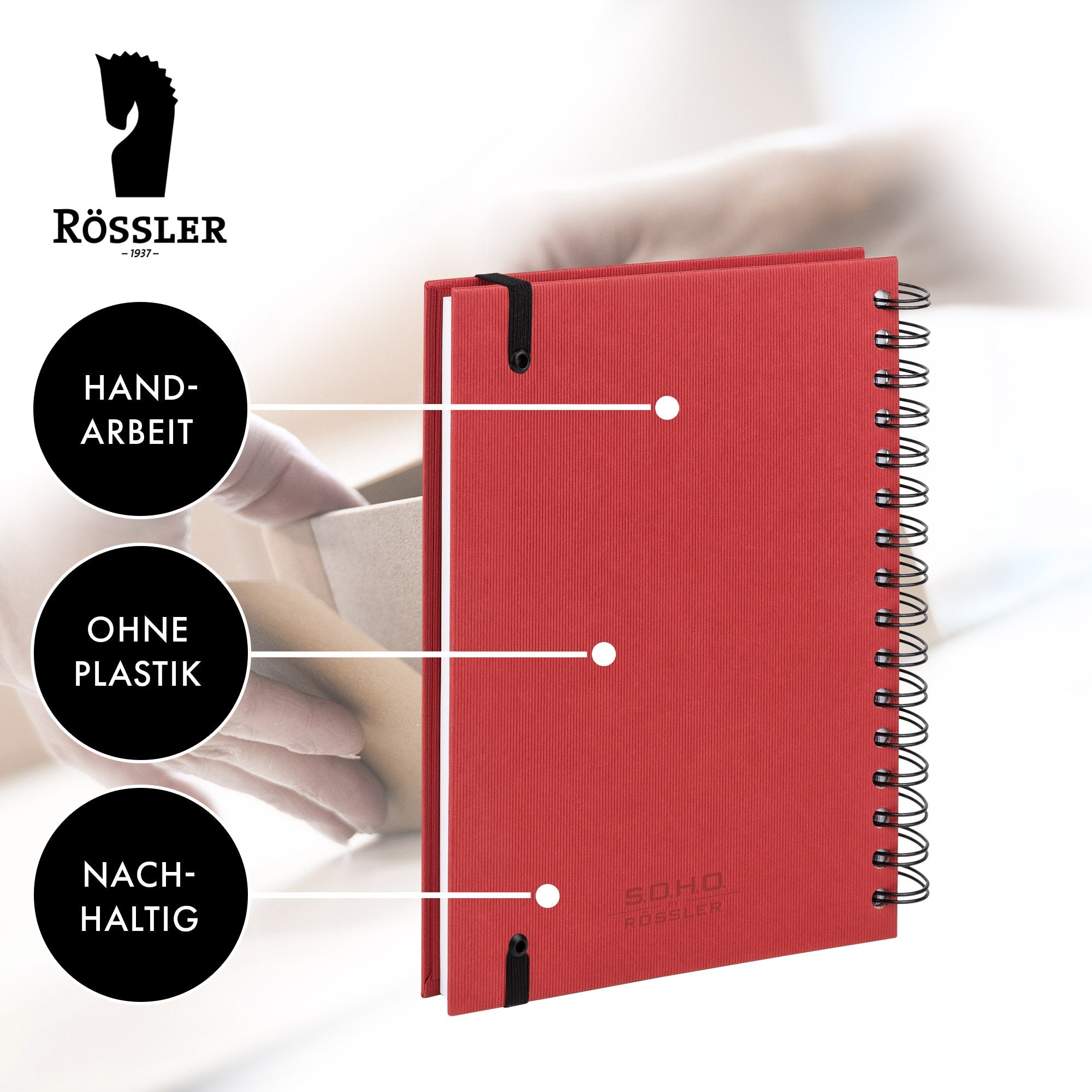 r-ssler-s-o-h-o-notizbuch-a5-hardcover-blanko-mit-gummizug-rot image 2