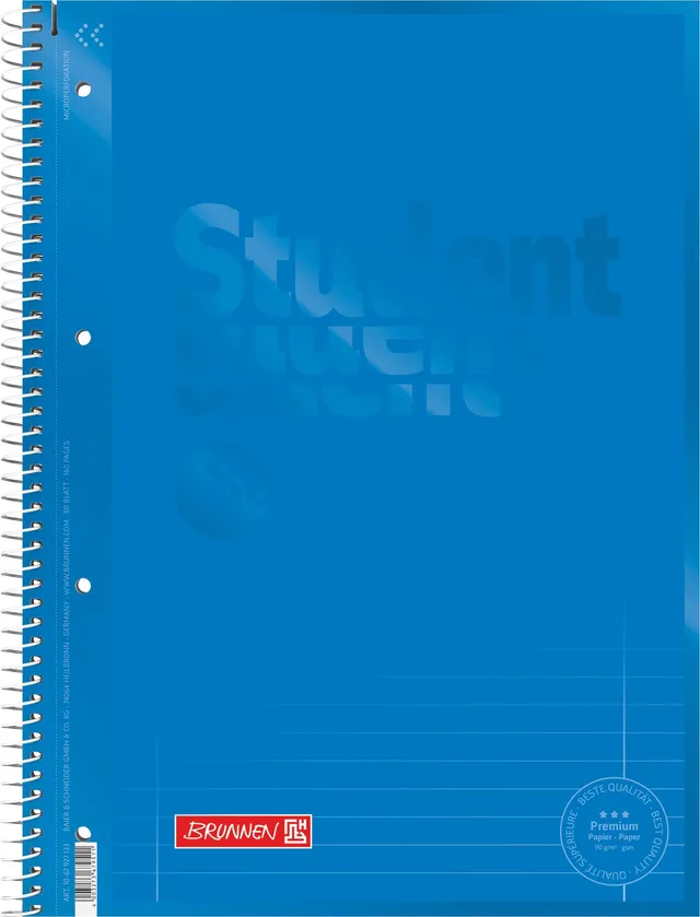 brunnen-collegeblock-premium-student-colour-code-a4-lineatur-27-80-blatt-azur image 1