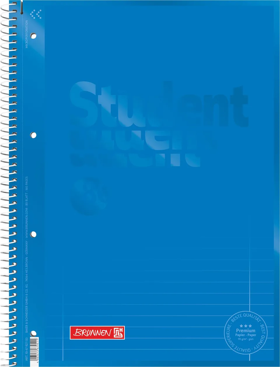 brunnen-collegeblock-premium-student-colour-code-a4-lineatur-27-80-blatt-azur image 1