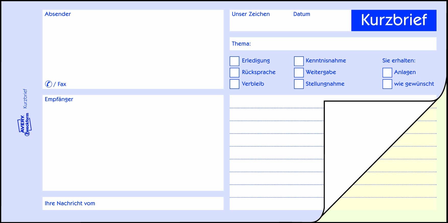 avery-zweckform-1741-kurzbrief-1-3-a4-selbstdurchschreibend-2x40-blatt image 2