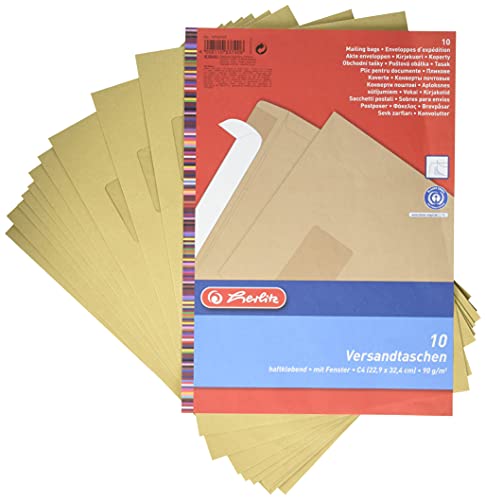 herlitz-versandtasche-c4-mit-fenster-haftklebend-10er-pack-braun image 7