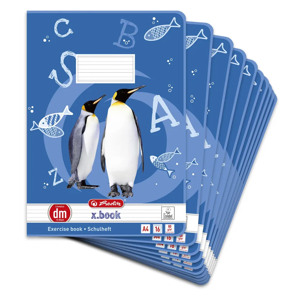 herlitz-schulheft-x-book-a4-lineatur-dm-16-blatt-10-st-ck image 1