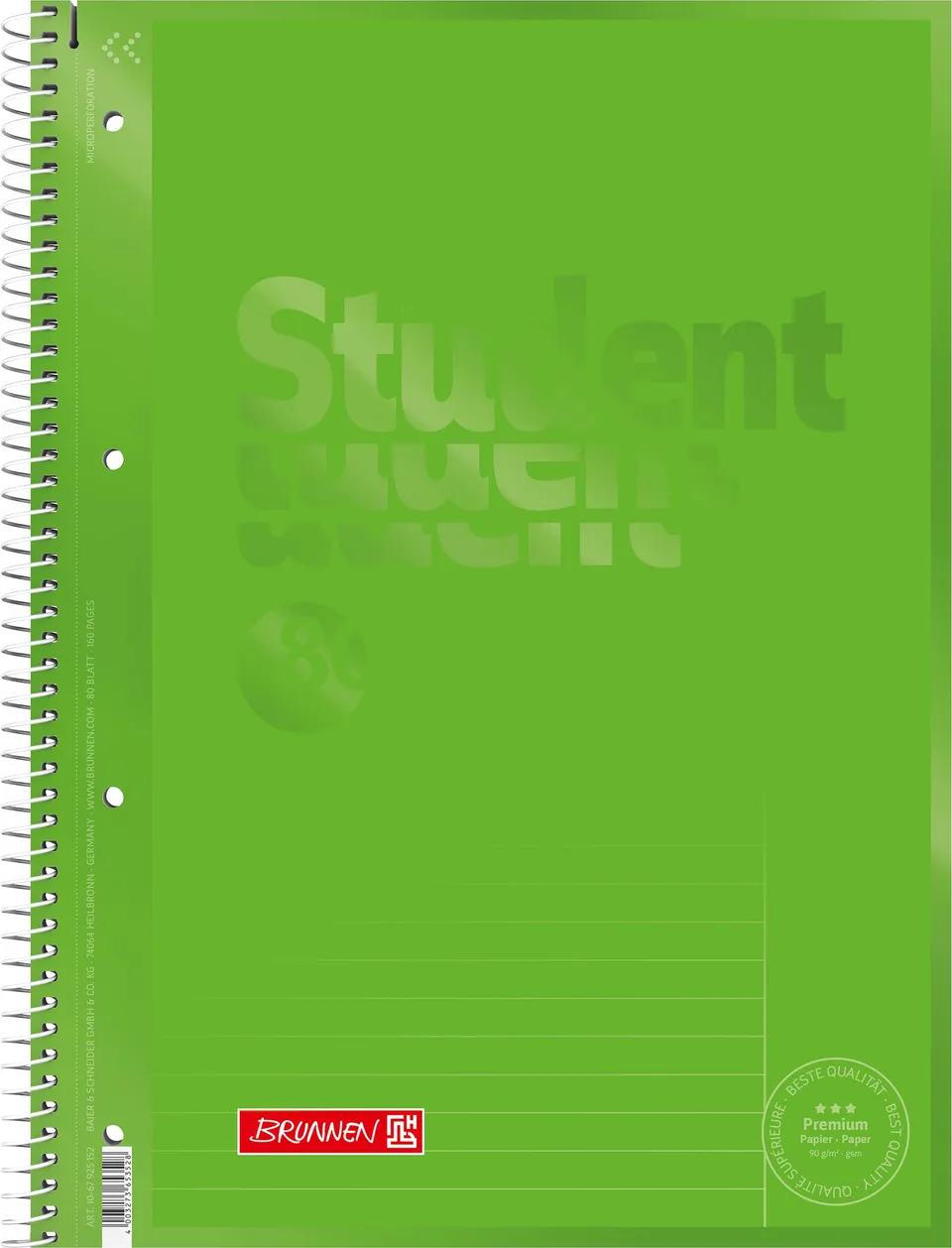 brunnen-collegeblock-premium-student-colour-code-a4-lineatur-25-80-blatt-kiwi image 1