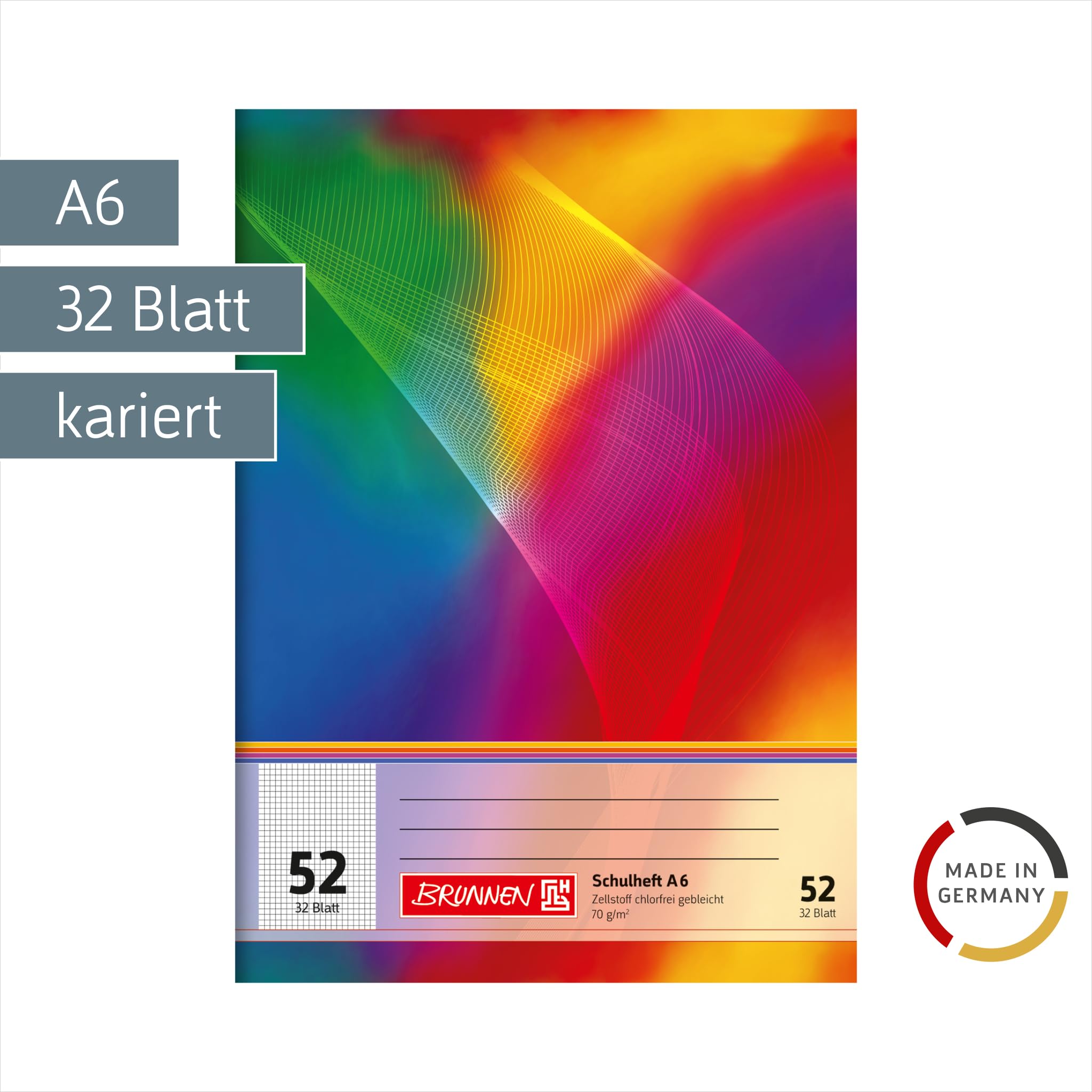 brunnen-1046922-oktavheft-schulheft-din-a6-32-blatt-lineatur-52-kariert image 2
