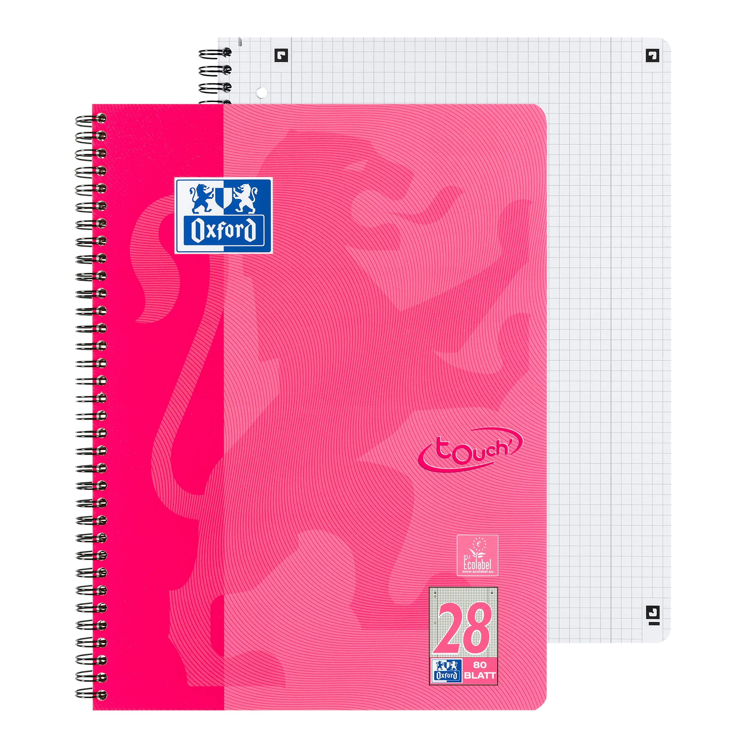 oxford-touch-collegeblock-a4-kariert-doppelrand-80-blatt-pink-10-st-ck image 2