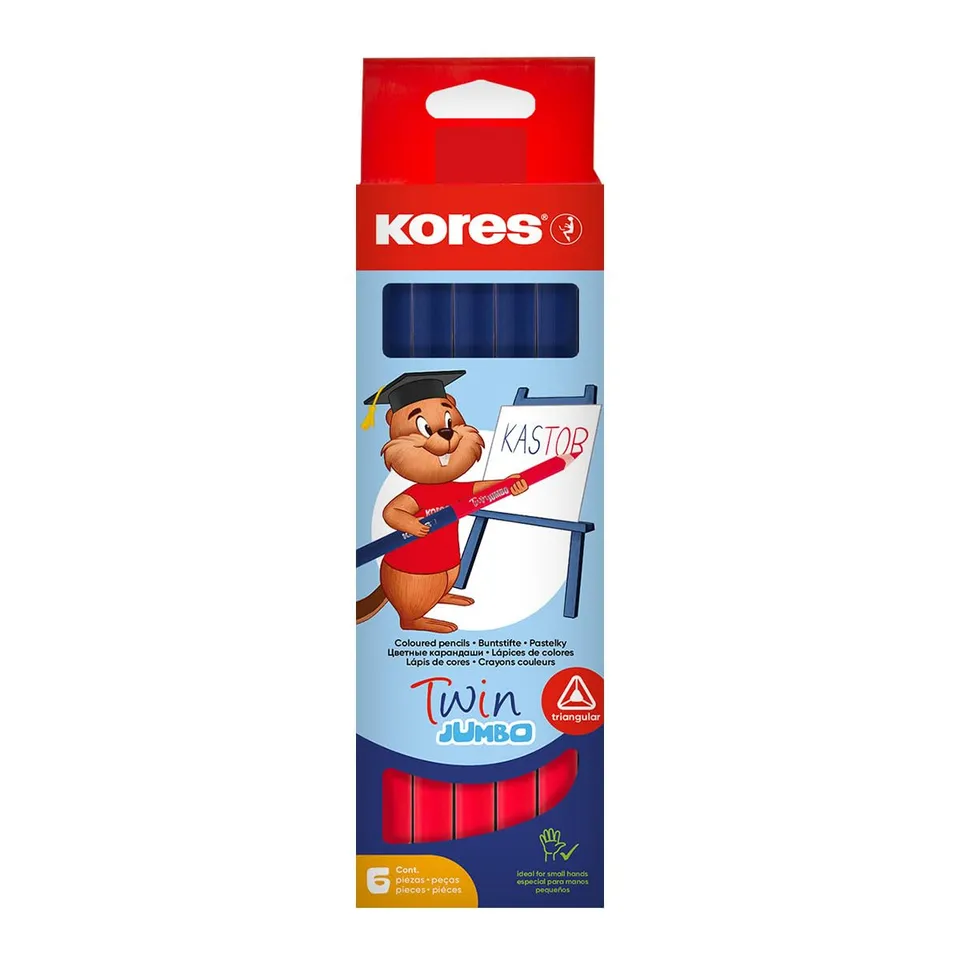 kores-kolores-twin-jumbo-silbenstift-rot-blau-6-st-ck image 1