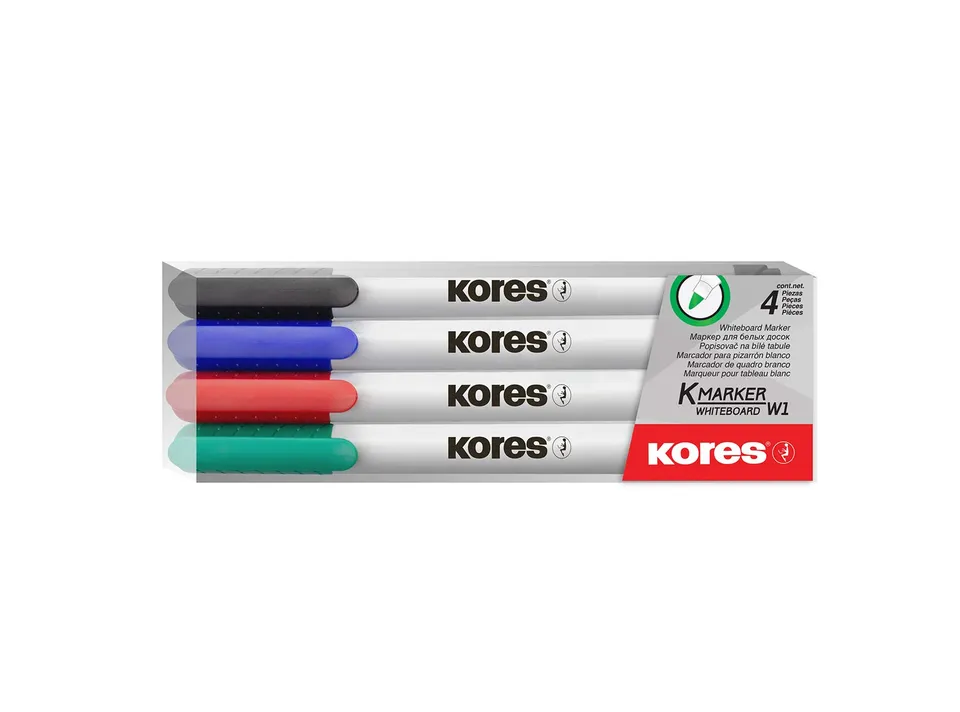 kores-k-marker-whiteboardmarker-fein-4-farben-trocken-abwischbar image 1