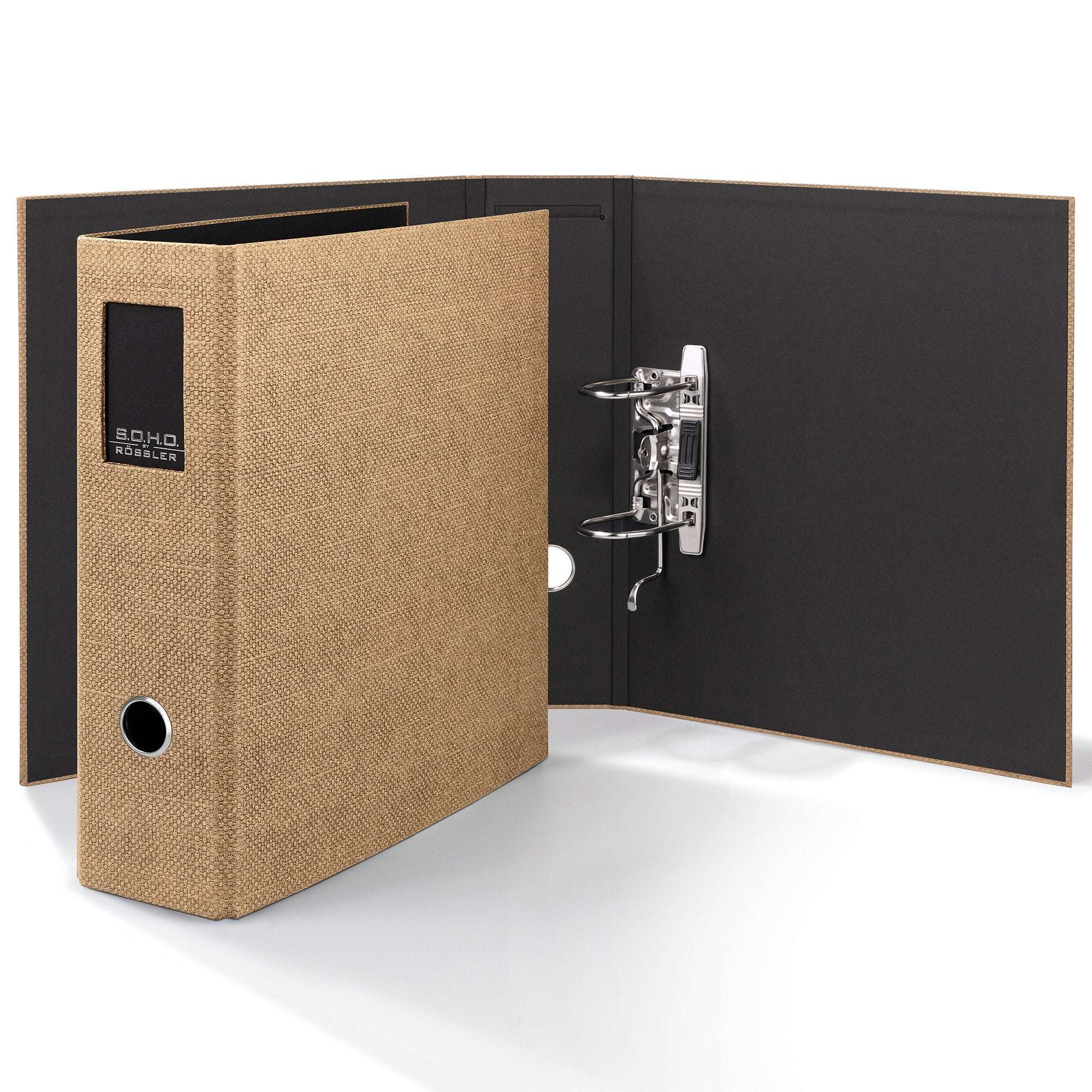 r-ssler-s-o-h-o-ordner-breit-a4-8-5-cm-mit-r-ckenschild-haselnuss-braun image 2