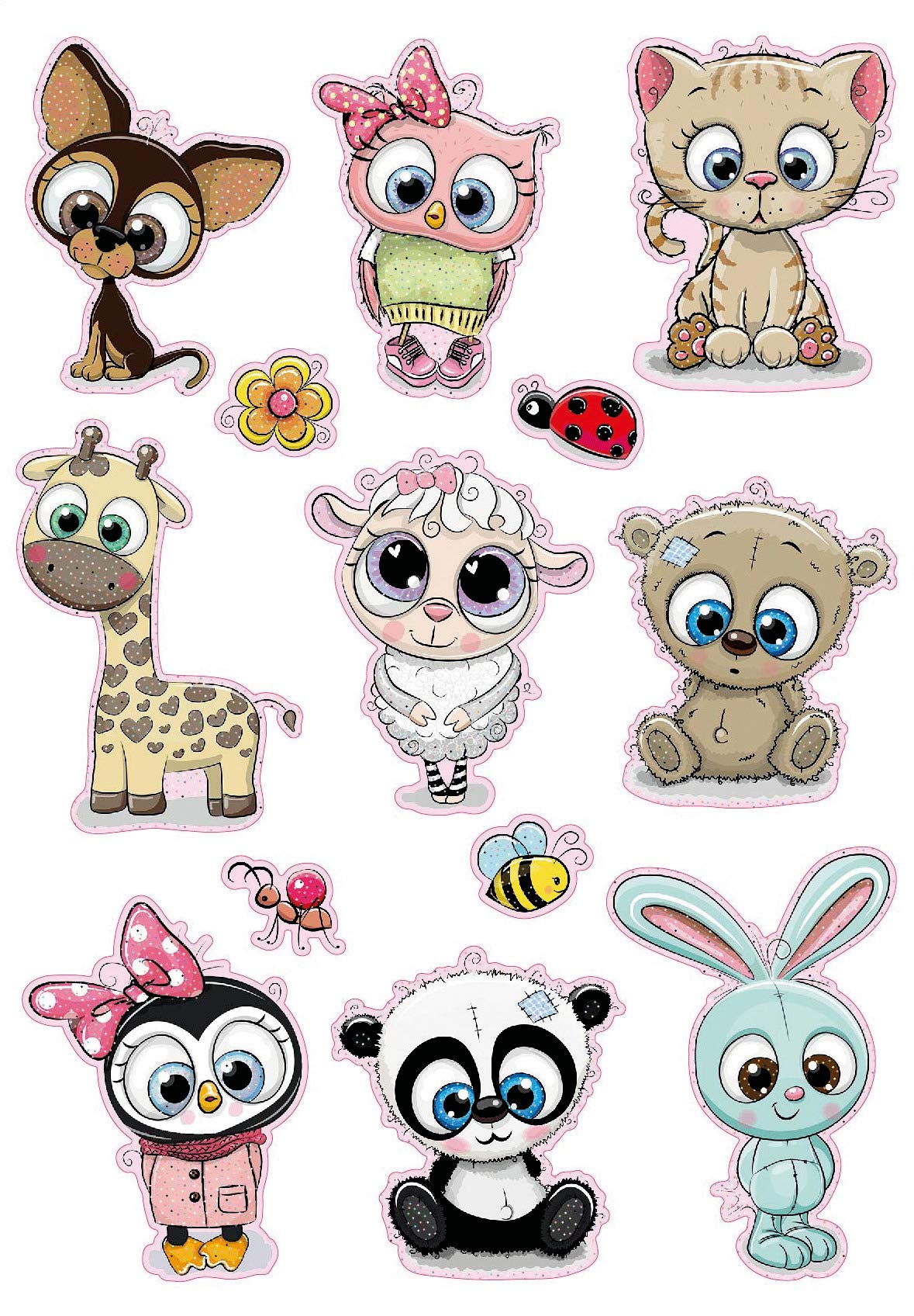 avery-zweckform-z-design-kinder-sticker-53252-tierbabys-mit-glitter-13-extra-gro image 2