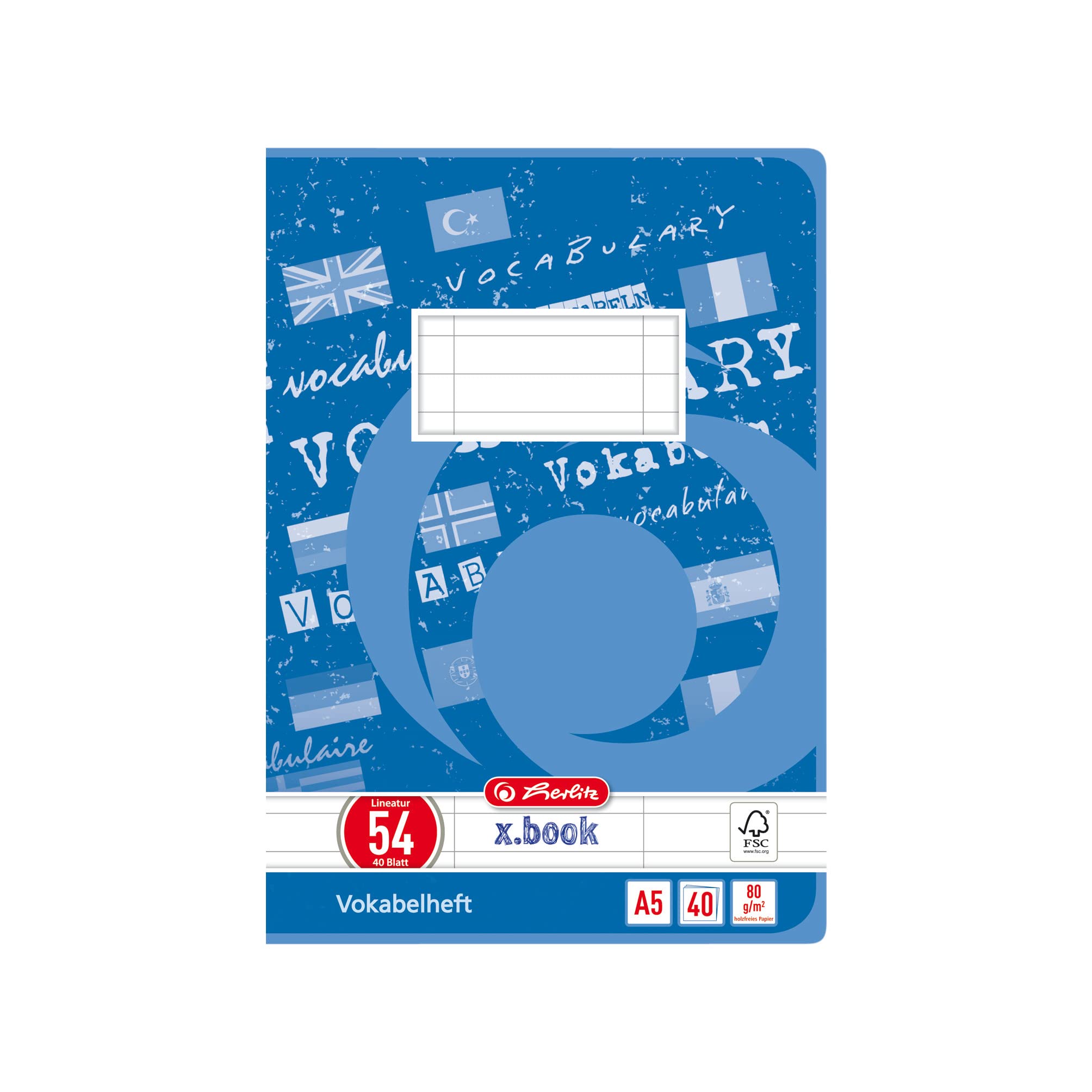 herlitz-x-book-vokabelheft-a5-lineatur-54-40-blatt-5-st-ck image 1