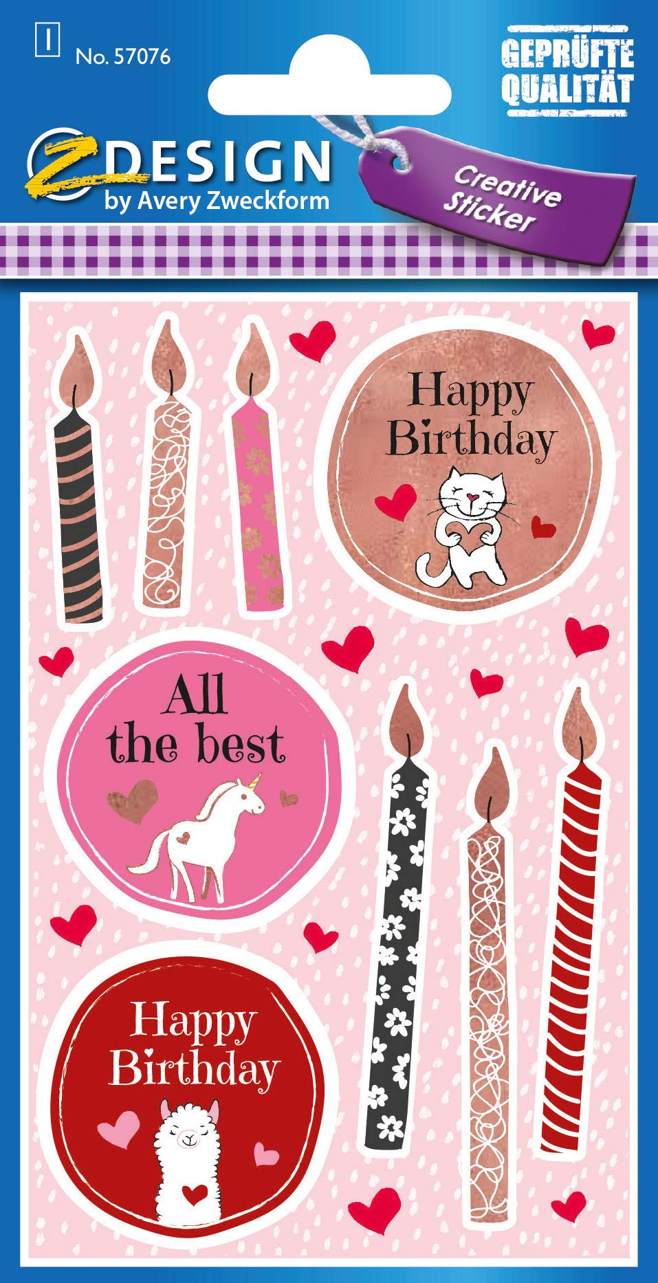 avery-zweckform-57076-z-design-deko-sticker-happy-birthday-19-aufkleber-mit-gold image 2