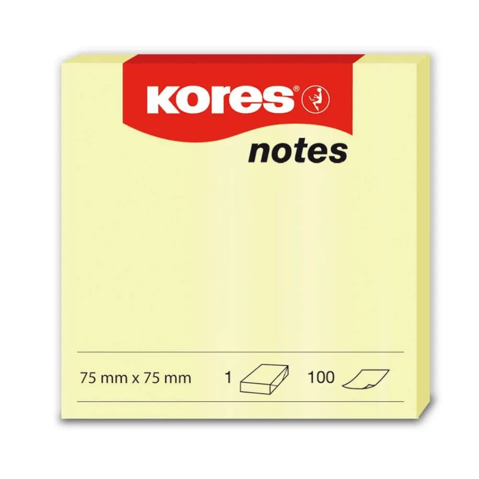 kores-gumfix-gelbe-haftnotizen-75x75mm-12-bl-cke-je-100-blatt image 1