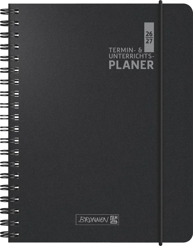 brunnen-termin-unterrichtsplaner-2026-2027-a5-schwarz-2-seiten-1-woche image 1