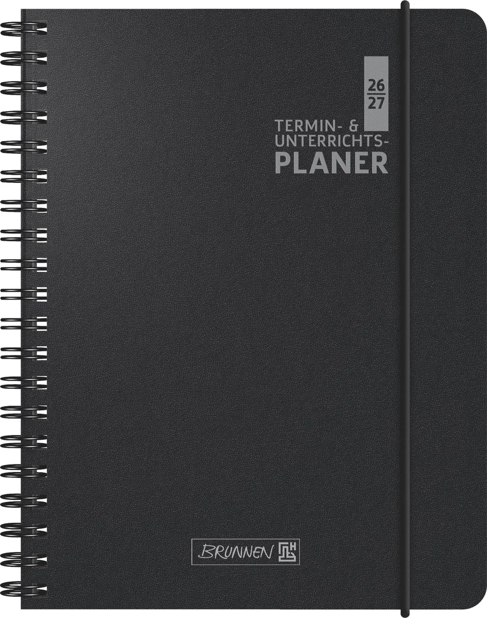 brunnen-termin-unterrichtsplaner-2026-2027-a5-schwarz-2-seiten-1-woche image 1