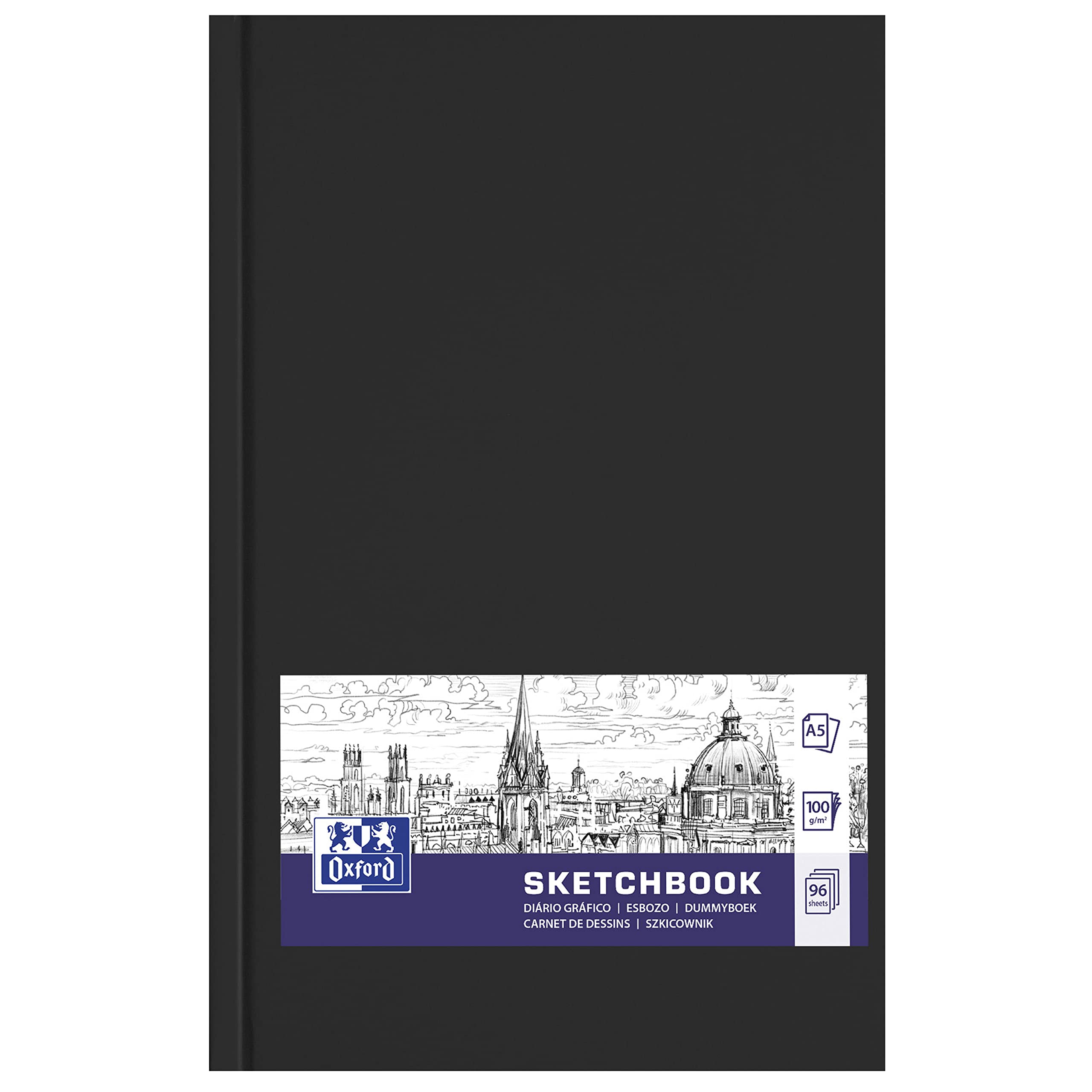 oxford-skizzenbuch-a5-96-blatt-100g-hardcover-schwarz image 1