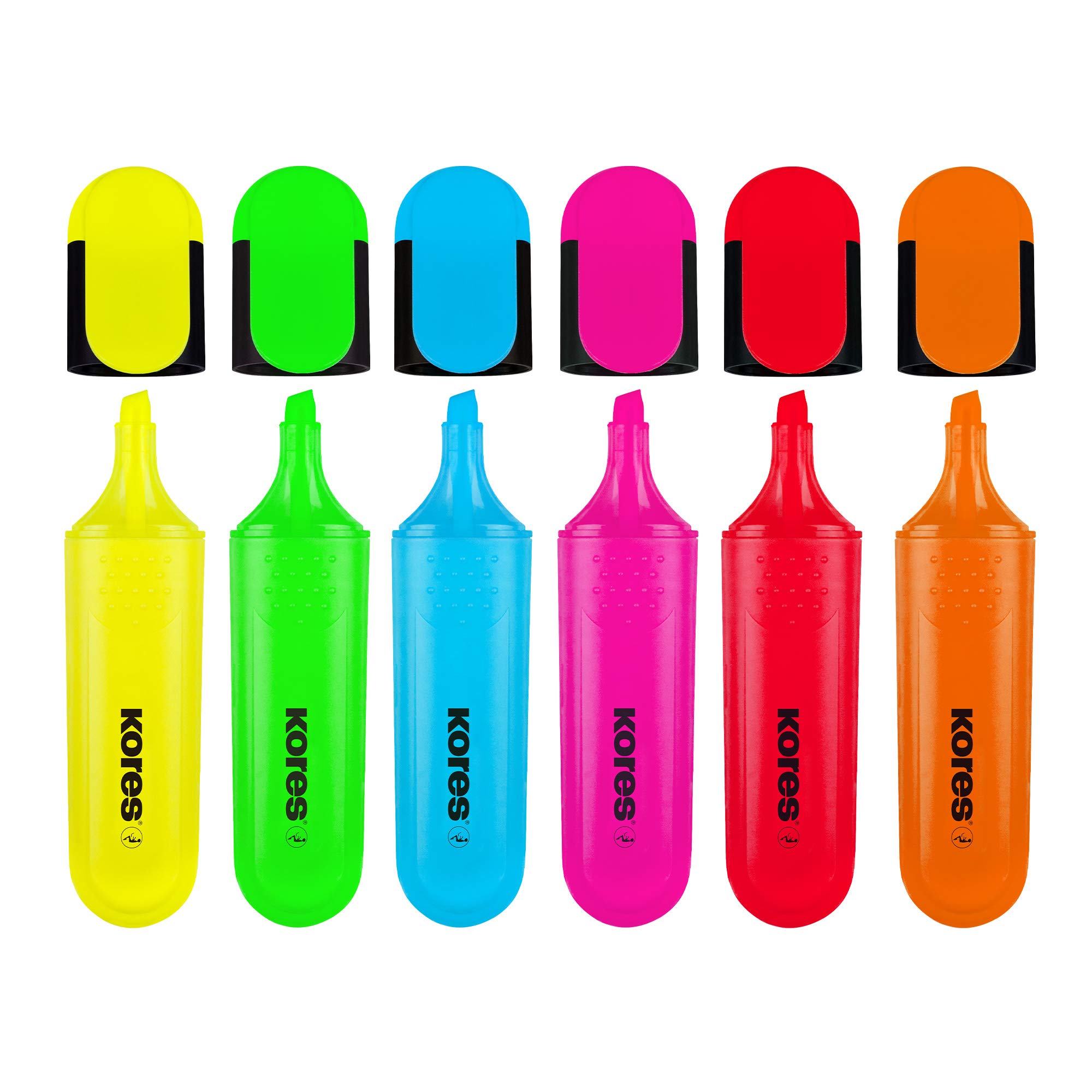 kores-tm36160-bright-liner-textmarker-6er-set-keilspitze-neon image 2