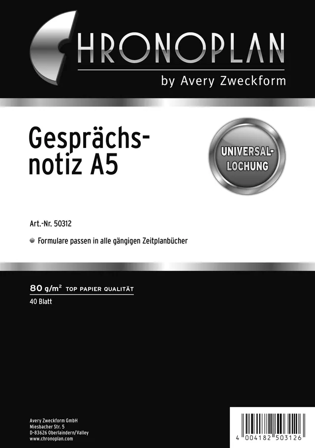 avery-zweckform-chronoplan-50312-gespr-chsnotizen-a5-40-blatt image 1