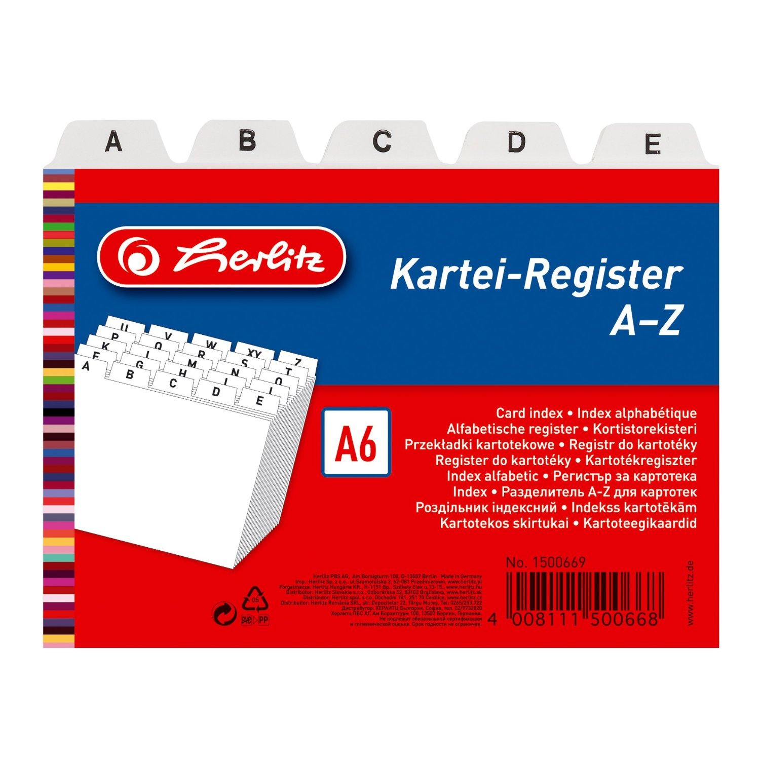 herlitz-karteiregister-a6-pp-25-teilig-a-z-wei-1500669 image 6