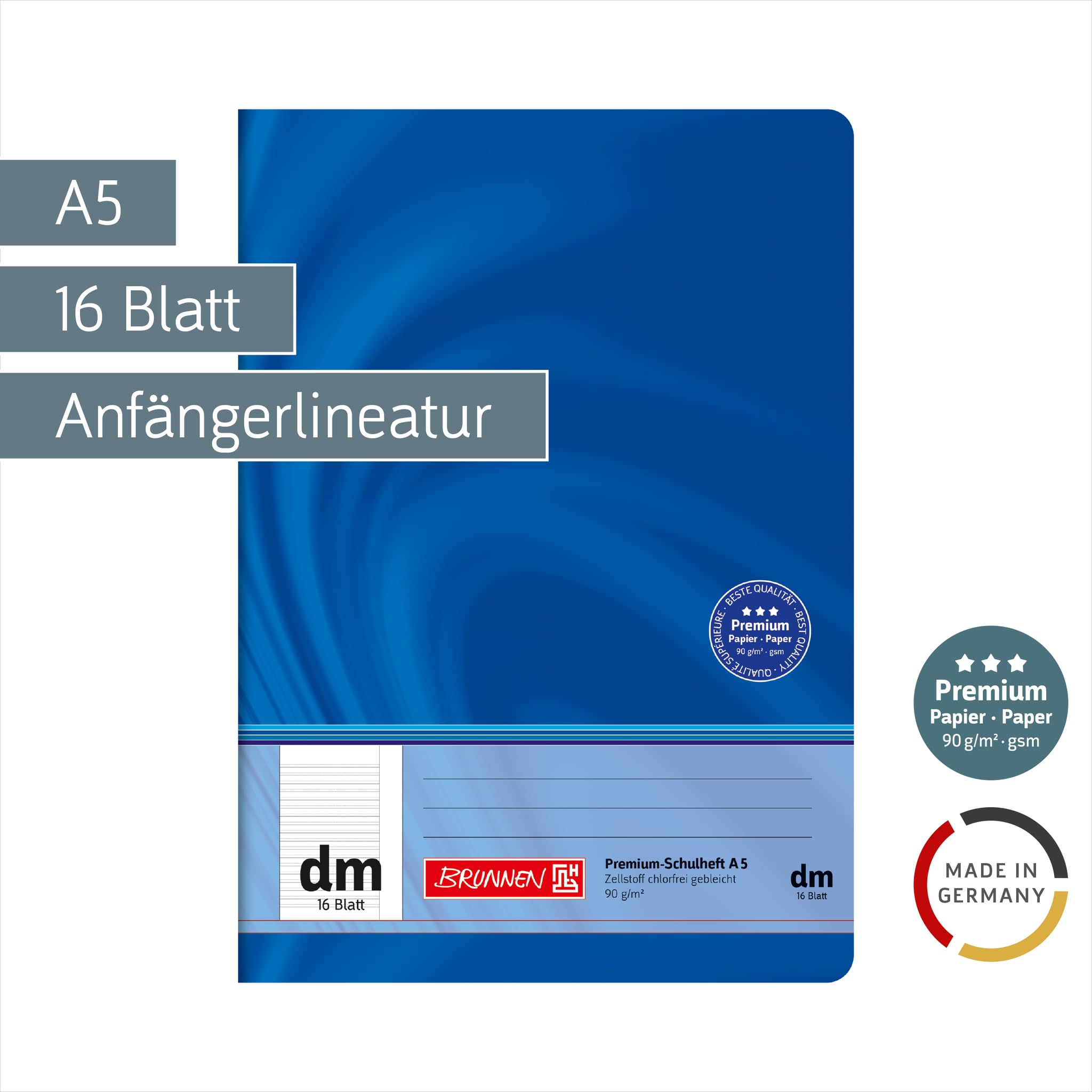 brunnen-104571302-premium-schulheft-din-a5-16-blatt-lineatur-dm image 2