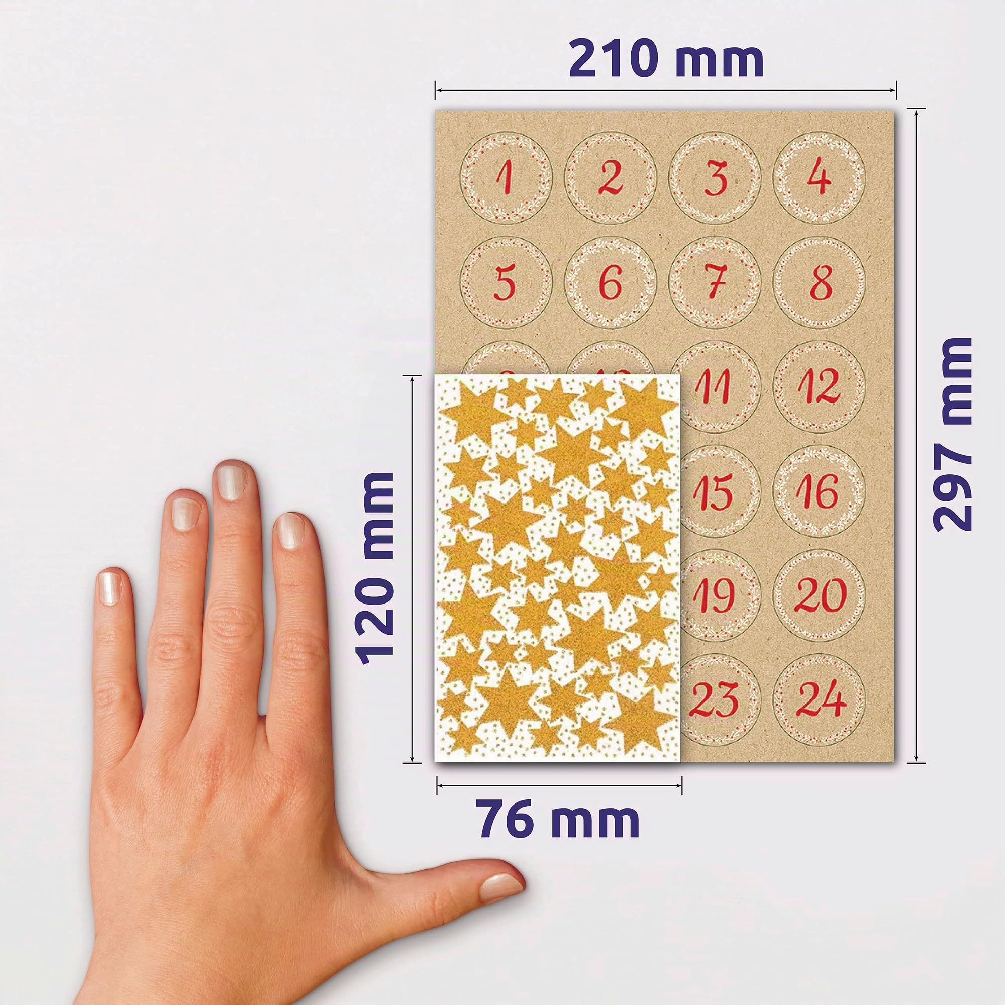 avery-zweckform-51012-adventskalender-zahlen-sticker-1-24-398-aufkleber-sterne image 3