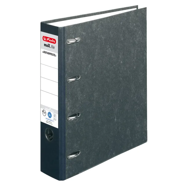 herlitz-5190806-doppelordner-max-file-nature-a4-2x-a5-quer-7-cm-schwarz-20-st-ck image 1