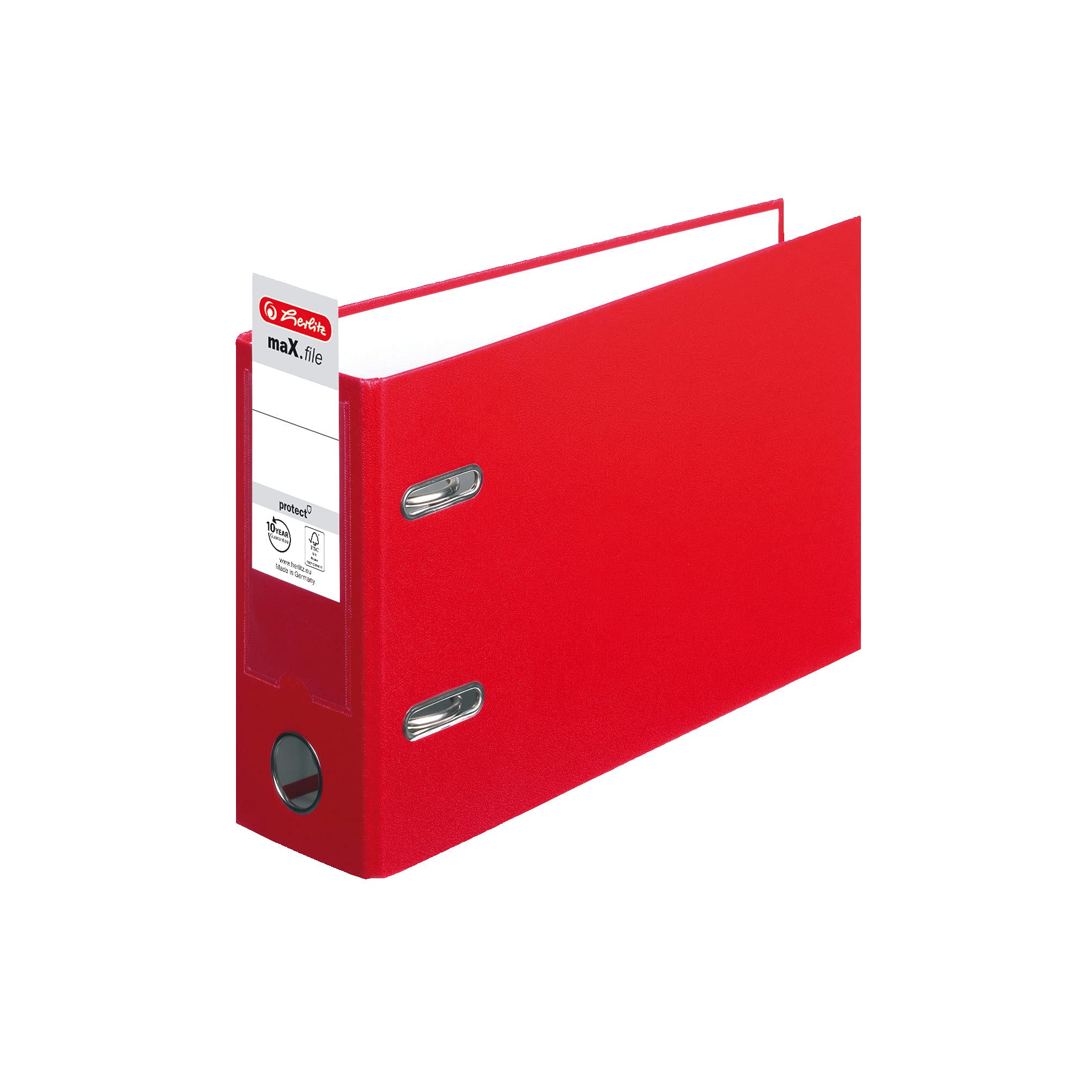 herlitz-ordner-max-file-protect-a5-quer-8-cm-r-cken-rot-10-st-ck image 2