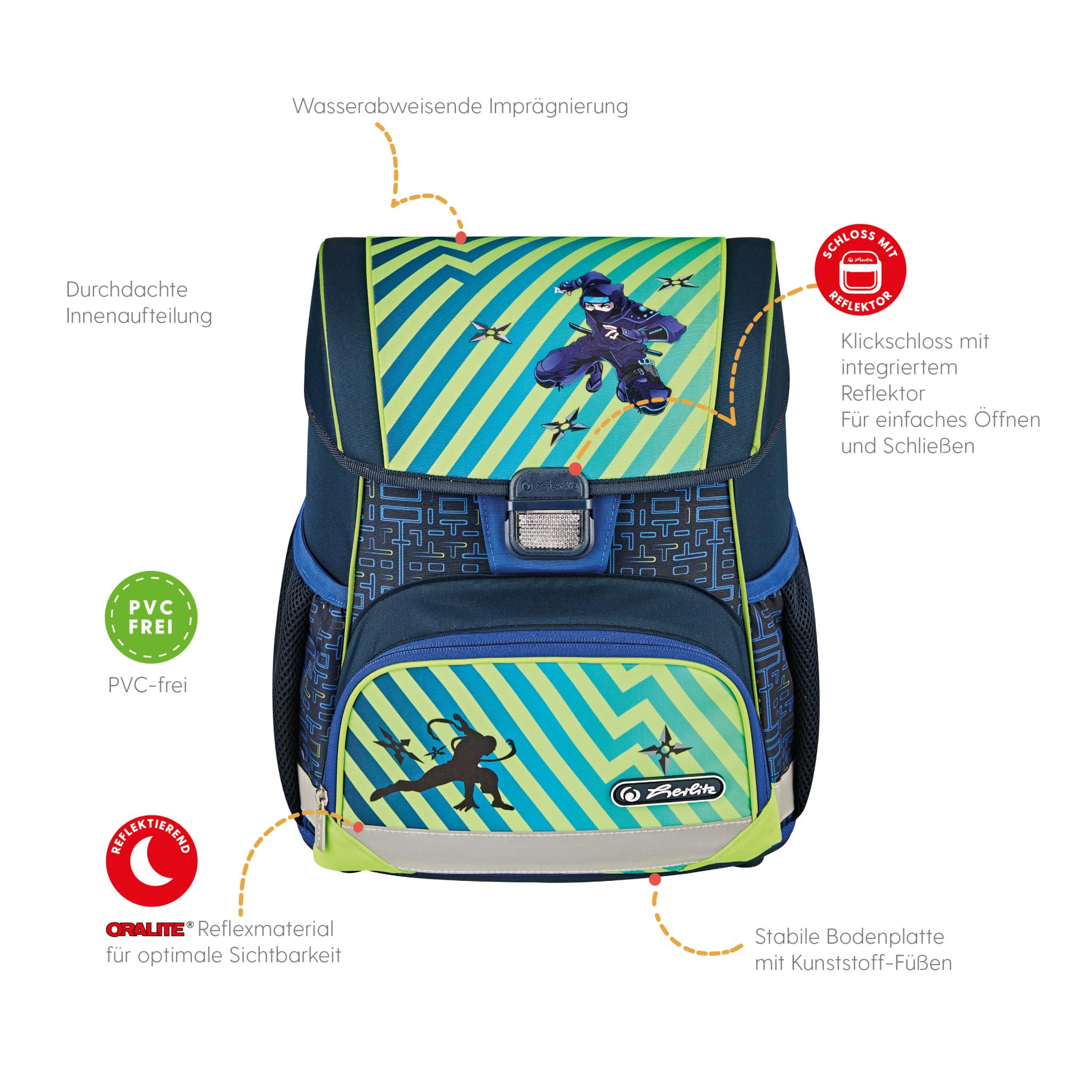 herlitz-schulranzen-loop-plus-funky-ninja-im-4-teiligen-set-17-l image 2