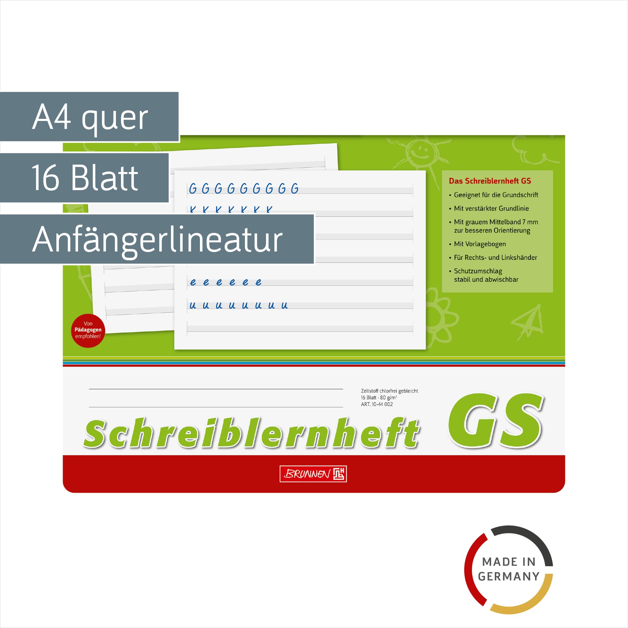 brunnen-1044002-schreiblernheft-gs-a4-quer-16-blatt-grundschrift image 2