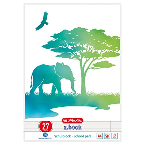 herlitz-greenline-schulblock-a4-liniert-50-blatt-motiv-elefant-10-st-ck image 2