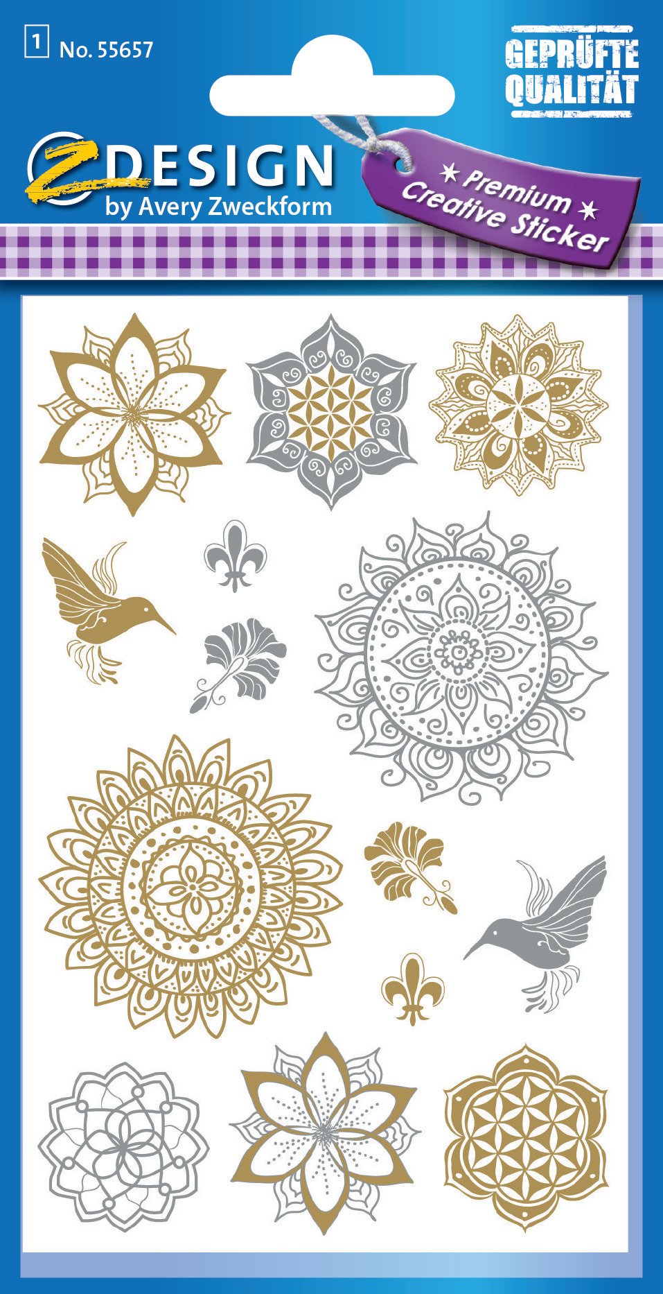 avery-zweckform-55657-z-design-sticker-mandala-silber-gold-14-st-ck image 2