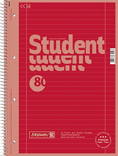 brunnen-collegeblock-premium-student-colour-code-a4-lineatur-27-80-blatt-rot image 2