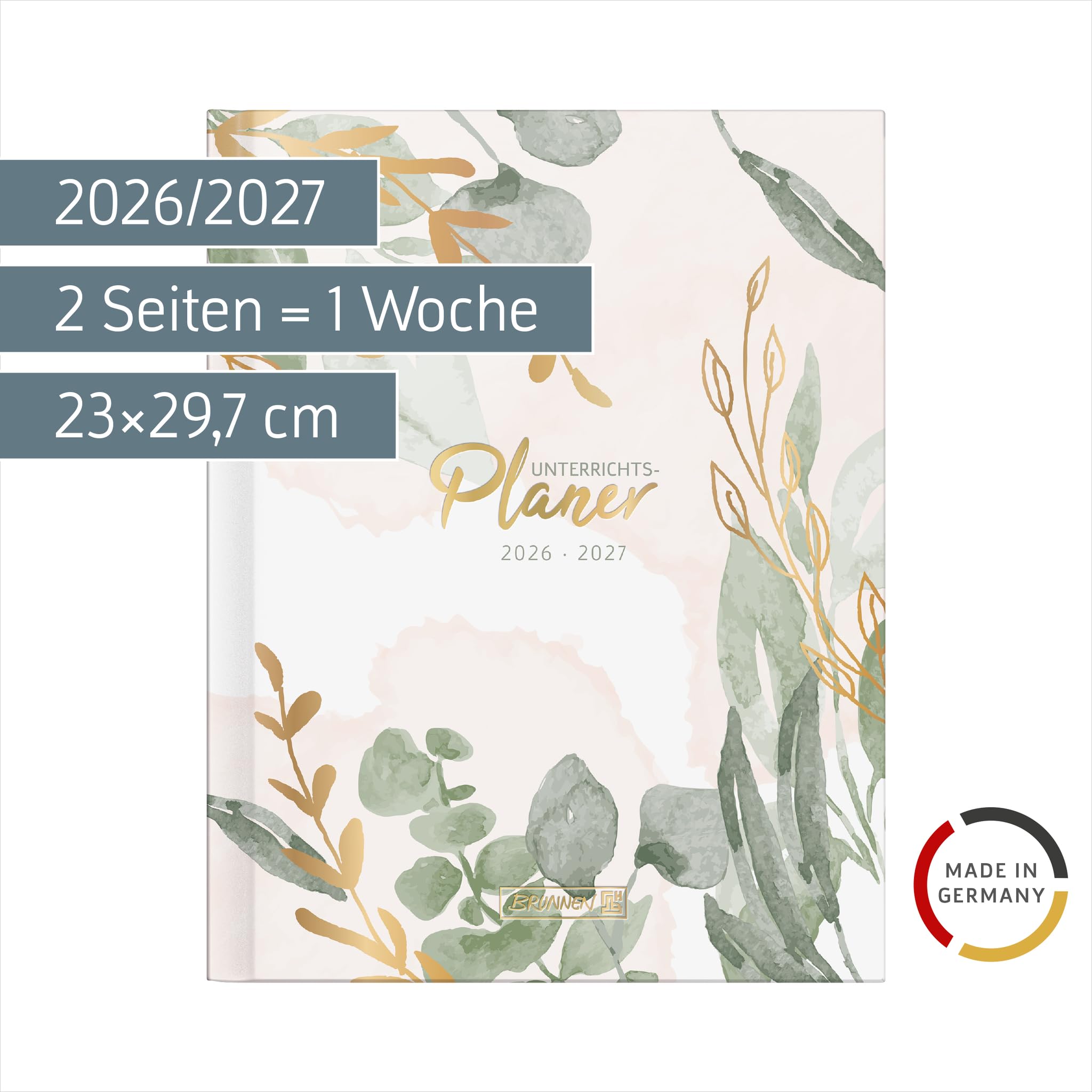 brunnen-termin-unterrichtsplaner-bloom-2026-2027-a4-hardcover-eukalyptus-2-seite image 2