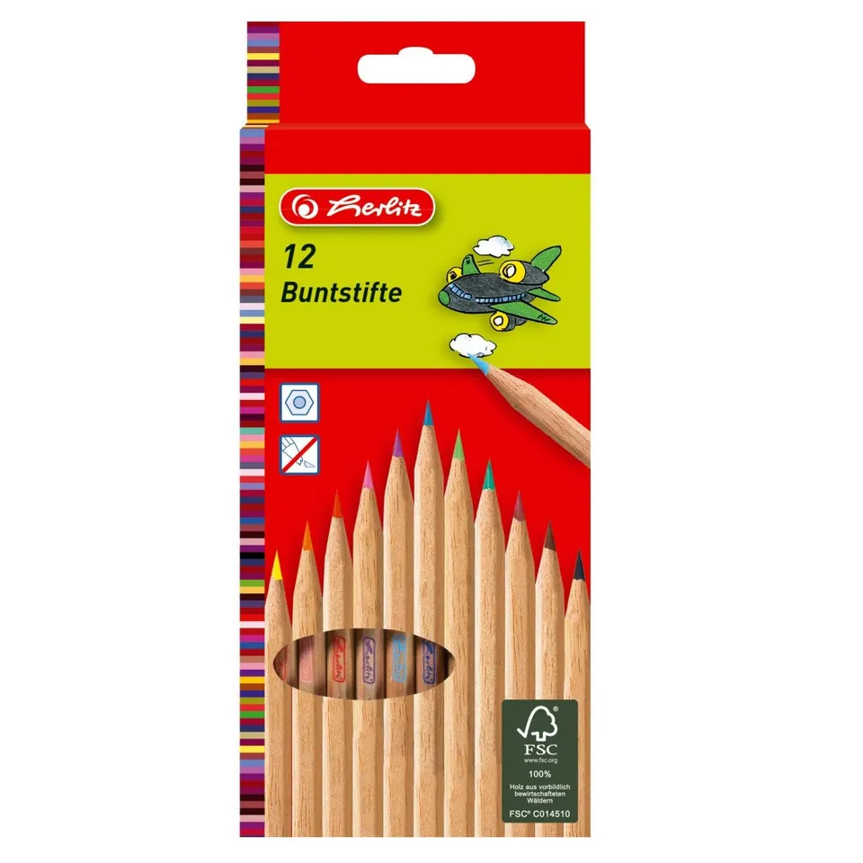 herlitz-buntstifte-sechskant-fsc-holz-natur-12-st-ck-h-ngeschachtel image 1