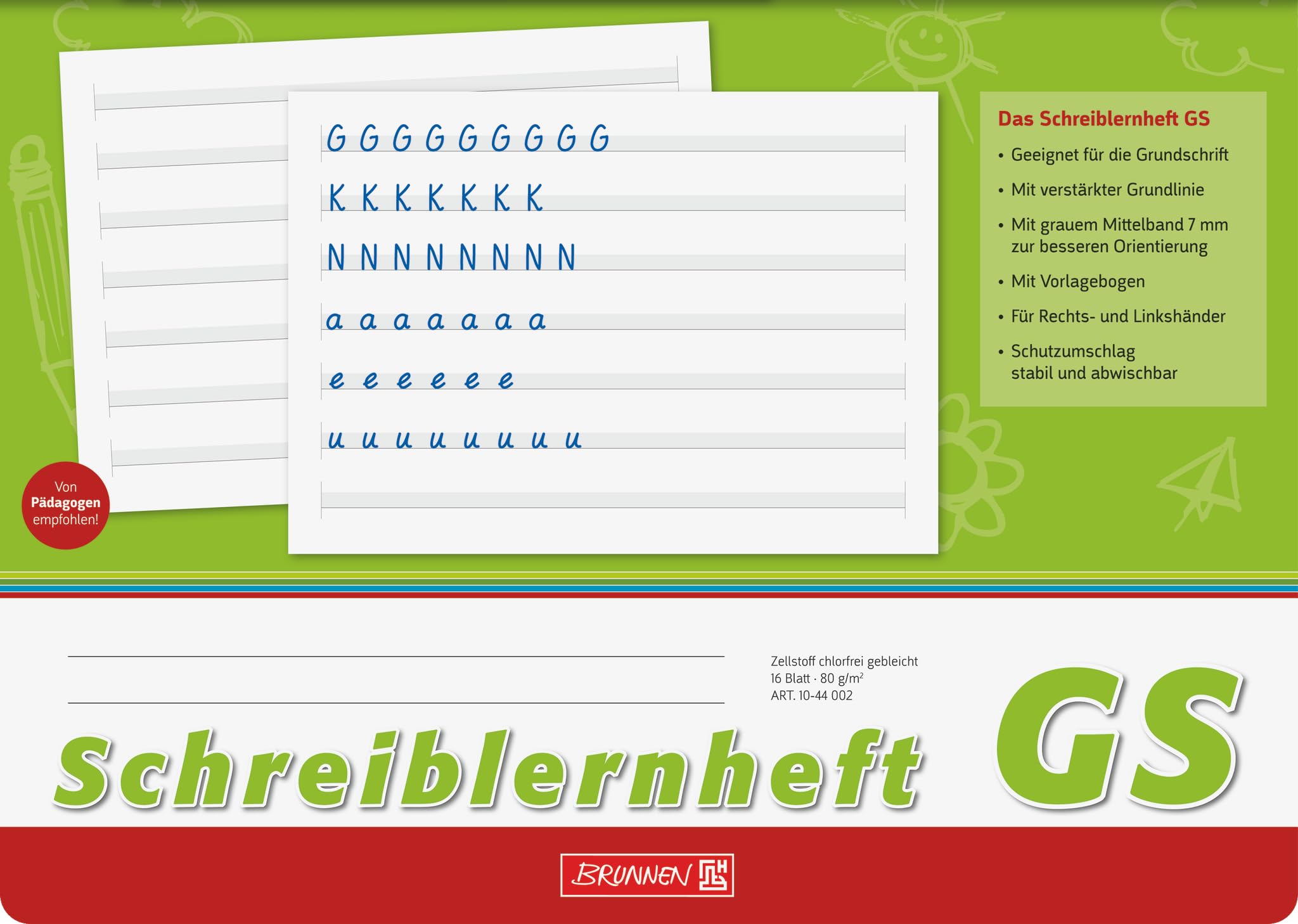 brunnen-1044002-schreiblernheft-gs-a4-quer-16-blatt-grundschrift image 1