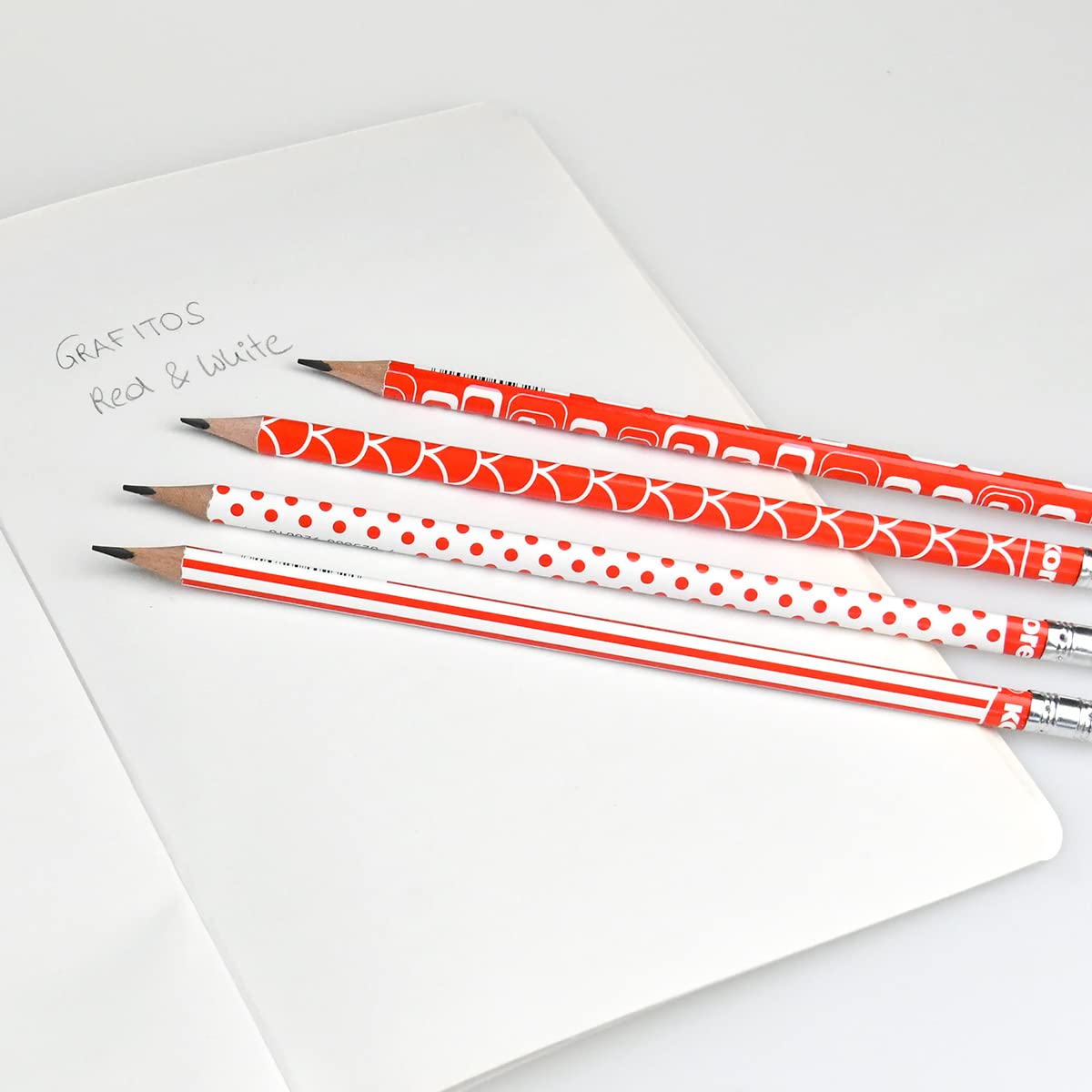 kores-grafitos-bleistifte-hb-12-st-ck-wei-rot-retro-design-mit-radiergummi image 3