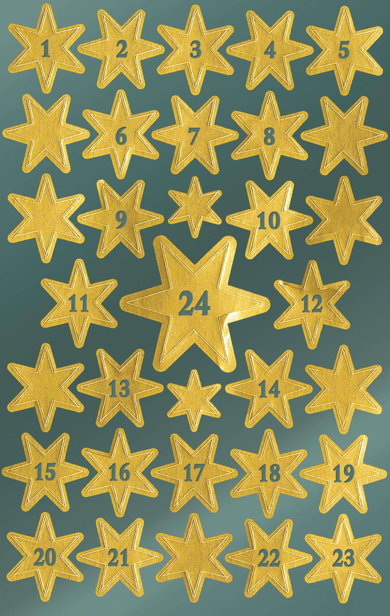 avery-zweckform-52809-z-design-adventskalenderzahlen-sterne-gold-24-sticker-1-24 image 2