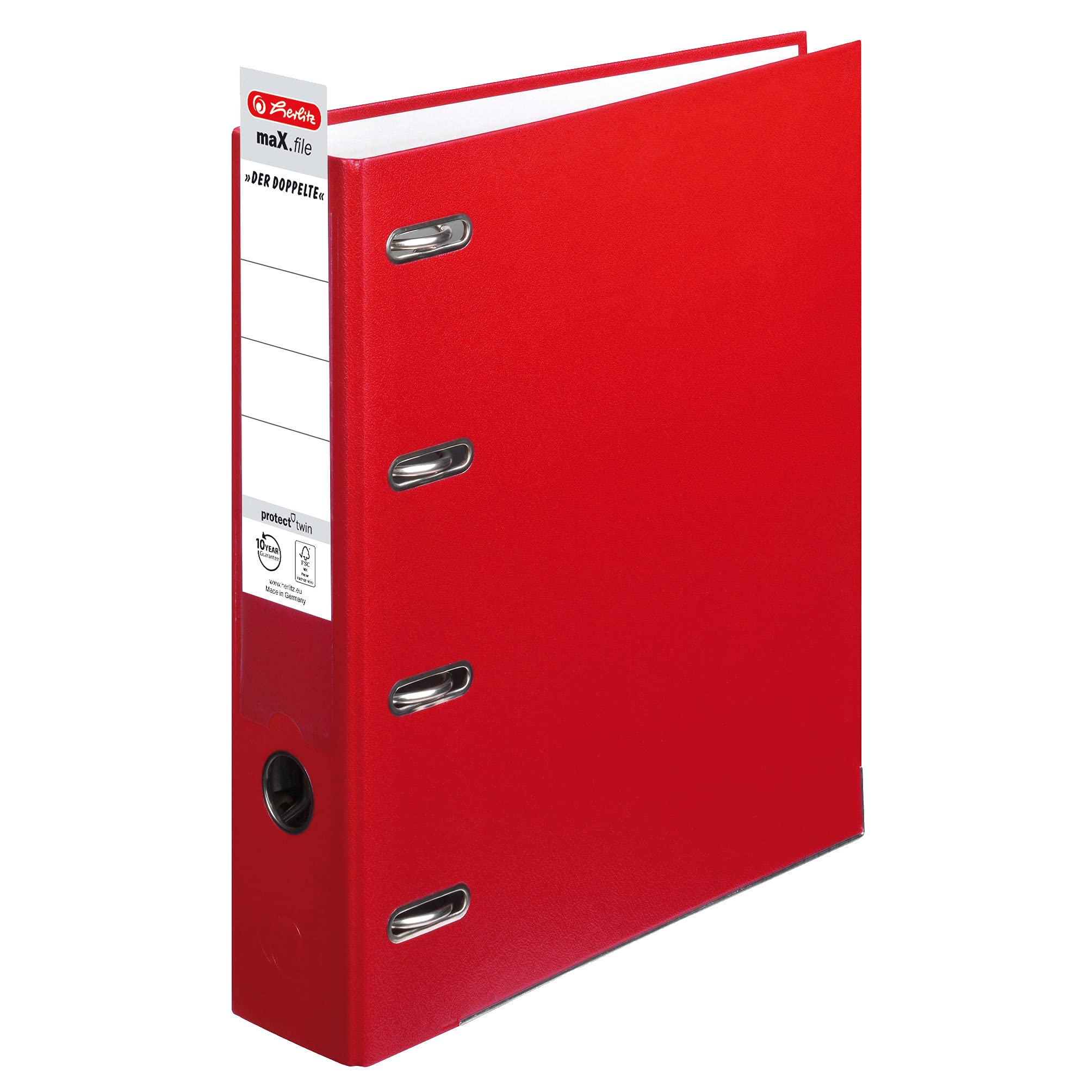 herlitz-doppelordner-max-file-protect-a4-7-cm-r-cken-rot-10-st-ck image 2
