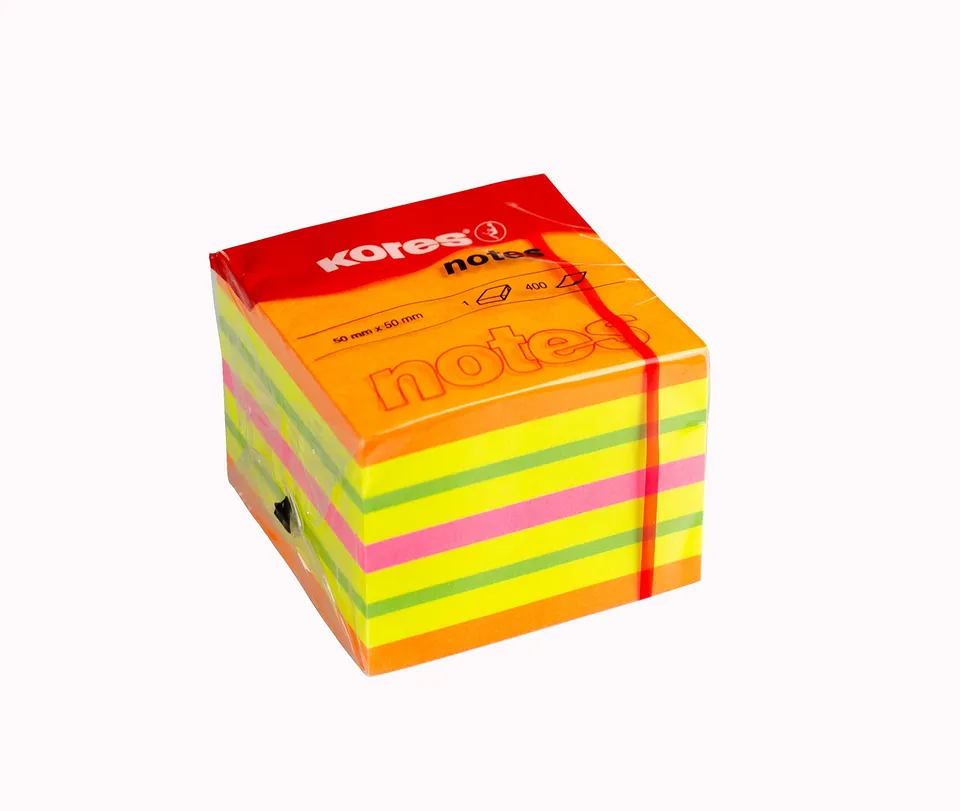 kores-haftnotizen-w-rfel-50x50-mm-neon-5-farbig-repositionierbar image 1