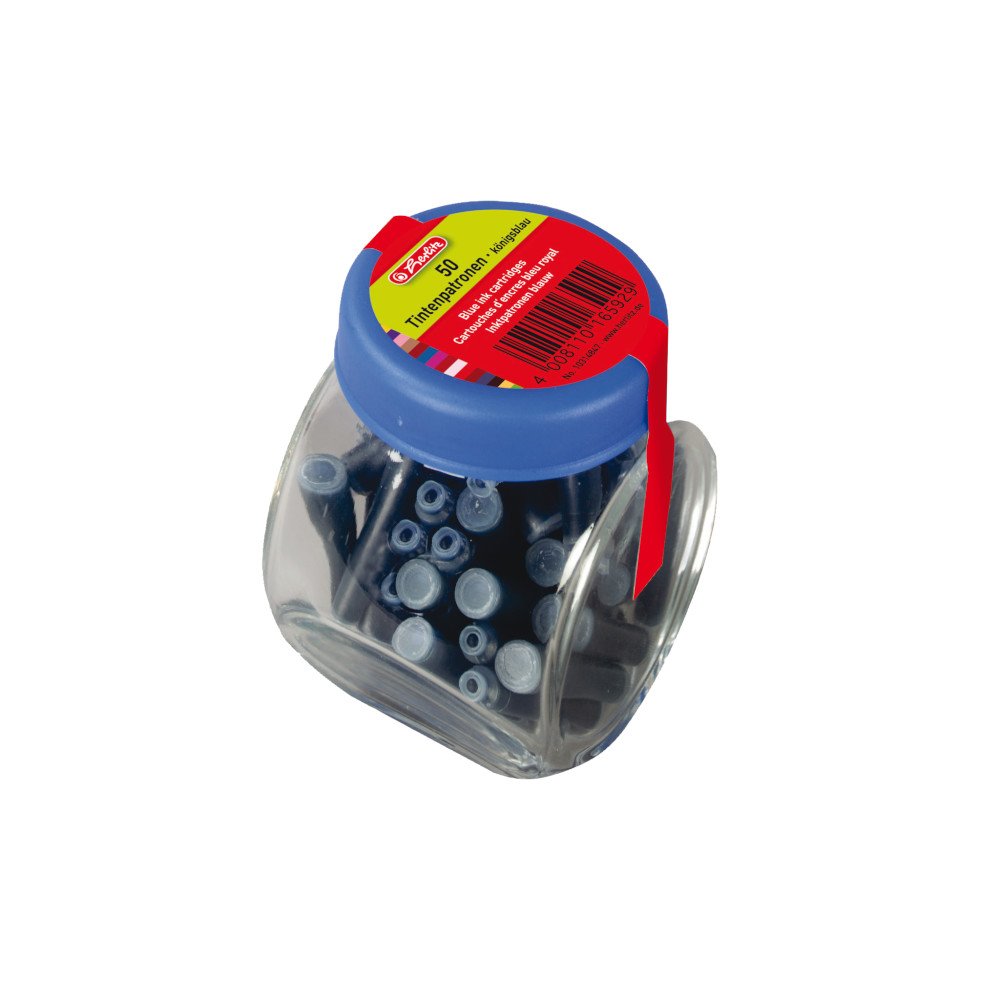 herlitz-tintenpatronen-k-nigsblau-l-schbar-50-st-ck-im-glas-standard image 1