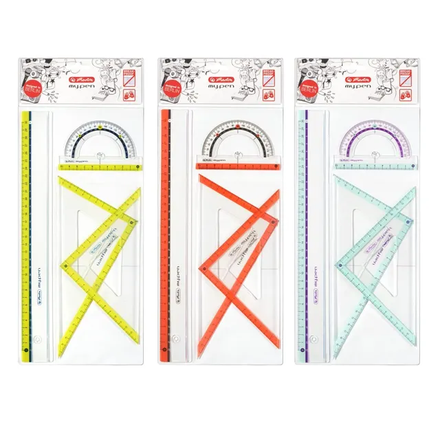 herlitz-my-pen-geometrieset-4-teilig-dreiecke-lineal-30-cm-winkelmesser image 1
