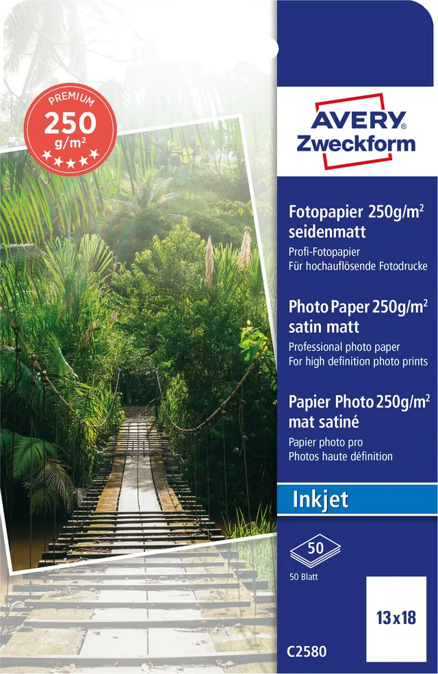 avery-zweckform-c2580-premium-inkjet-fotopapier-13x18-cm-250-g-m-seidenmatt-50-b image 1