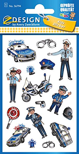 avery-zweckform-z-design-metallic-sticker-polizei-16-aufkleber image 4