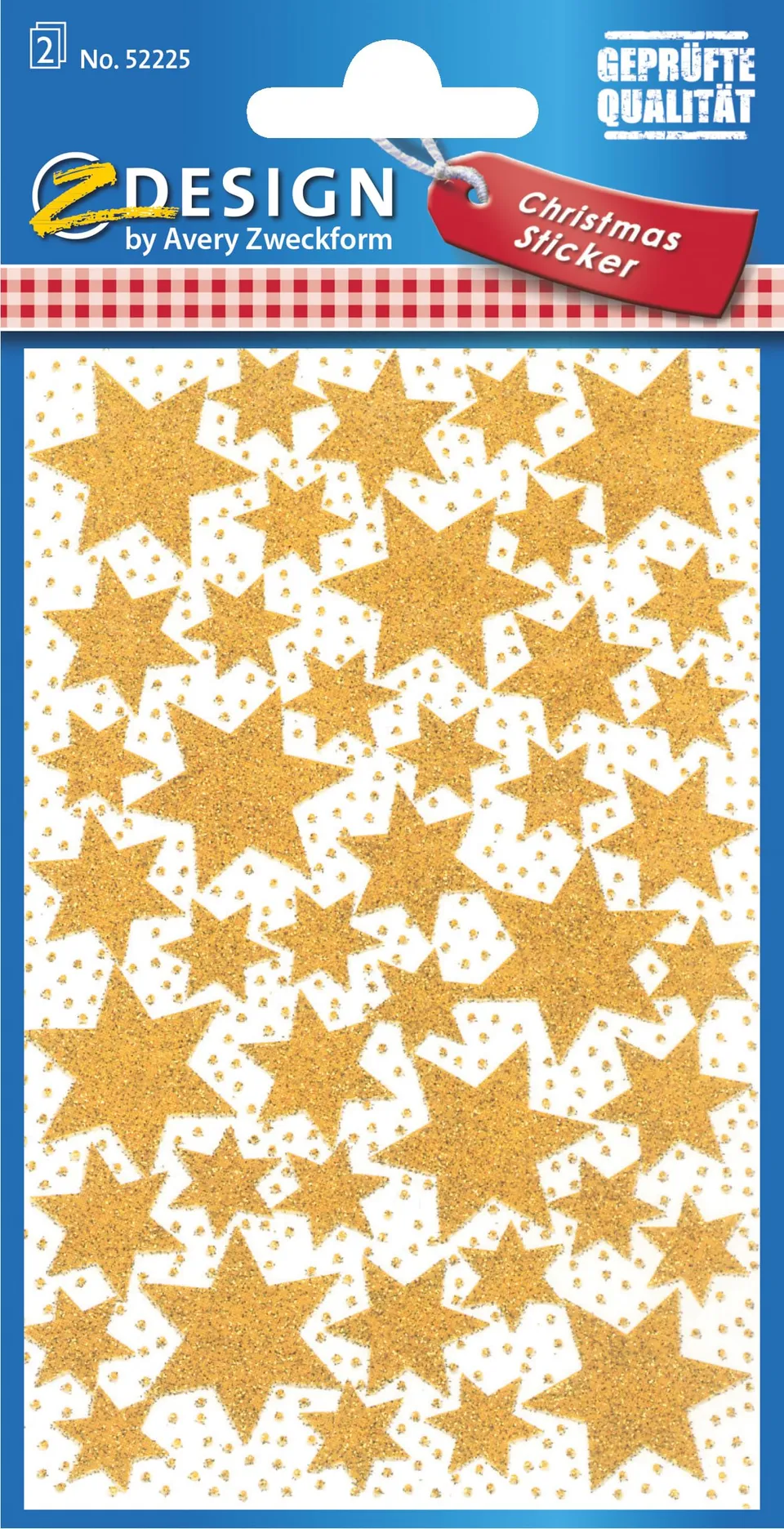 avery-zweckform-z-design-weihnachts-sticker-sterne-gold-86-st-ck image 1