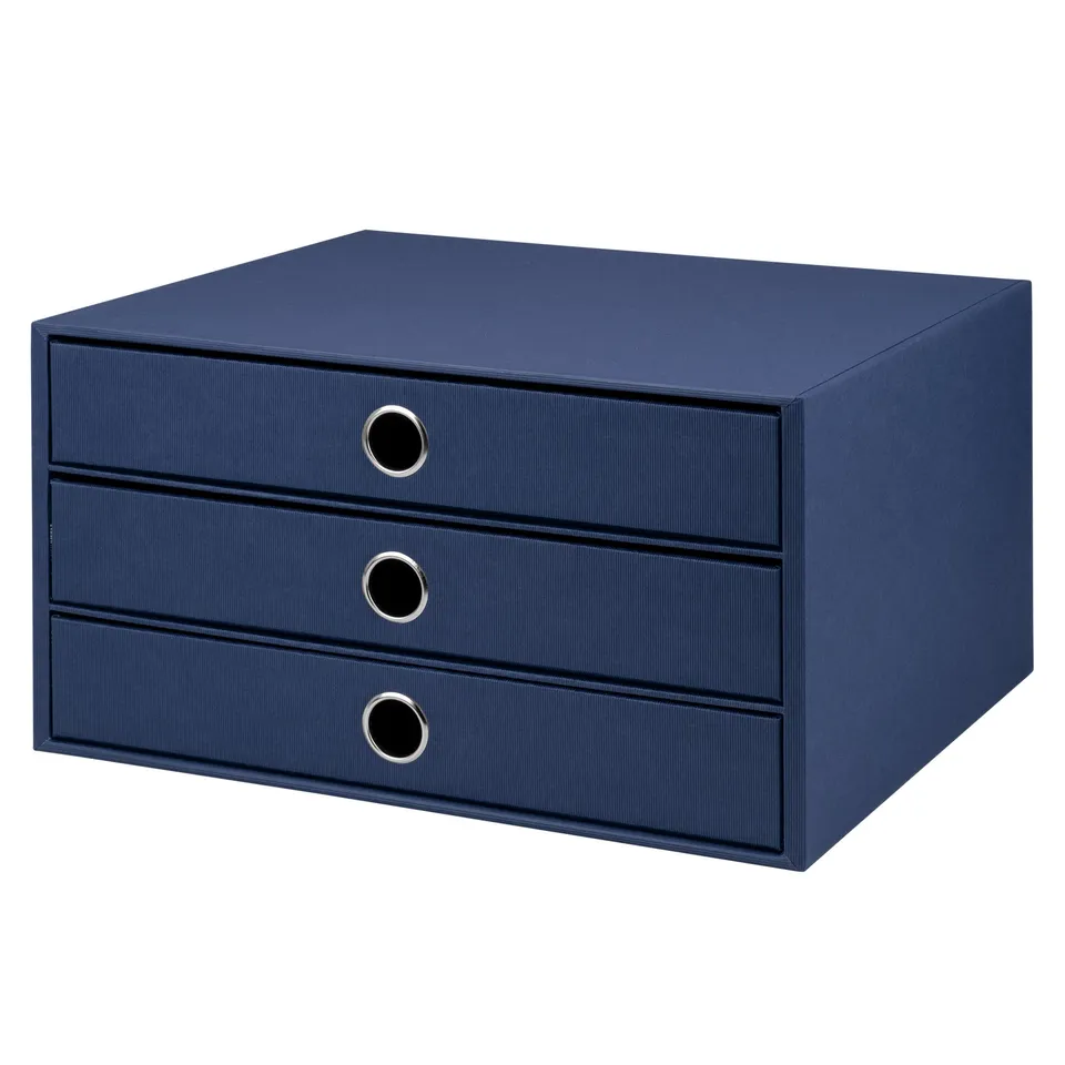 r-ssler-s-o-h-o-schubladenbox-a4-querformat-3-f-cher-navy-blau image 1